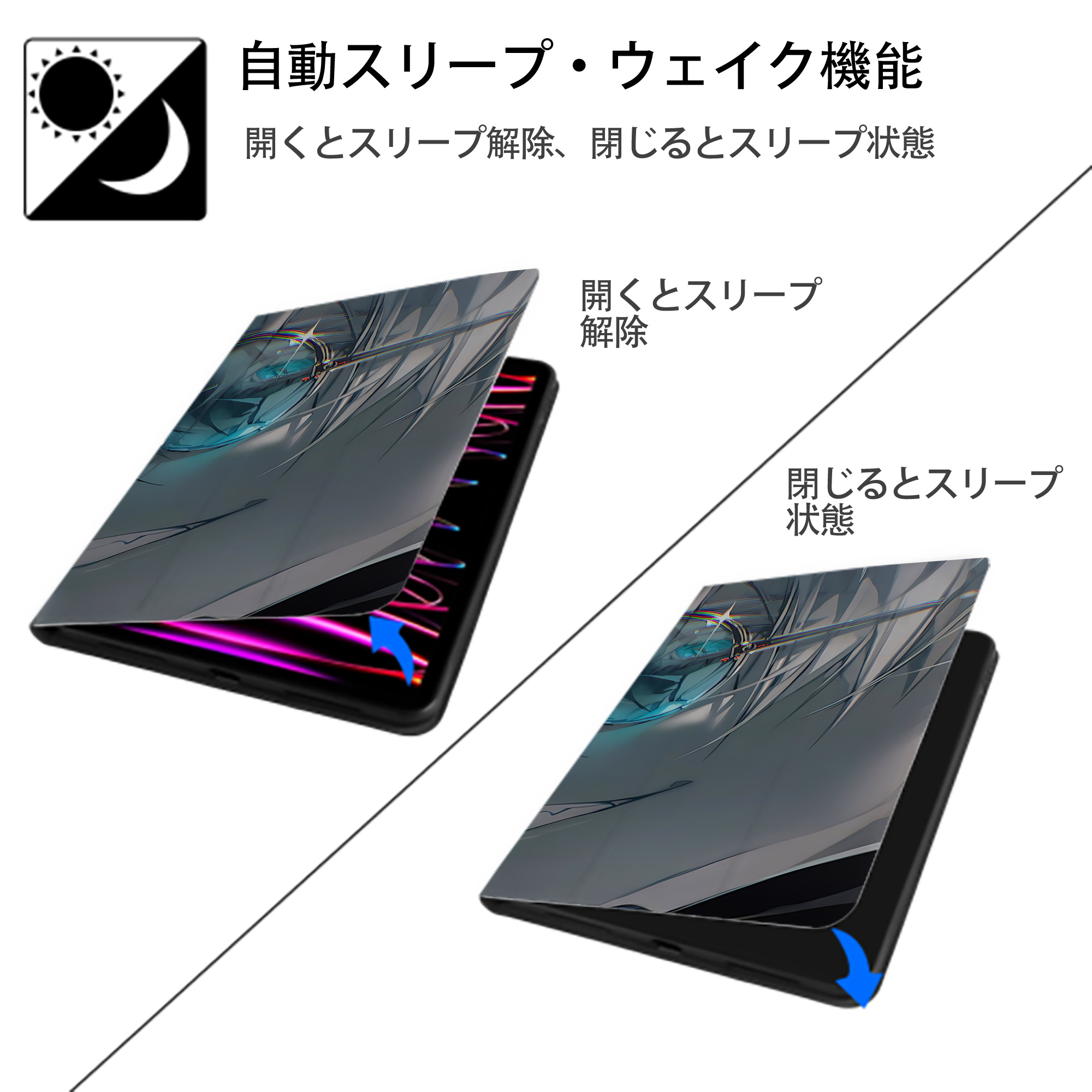 呪術廻戦 Jujutsu Kaisen IPad ケース ブック型 PUレザー TPU 耐衝撃 軽量 薄型 ペン収納なし 全面保護 IPad 各モデル対応