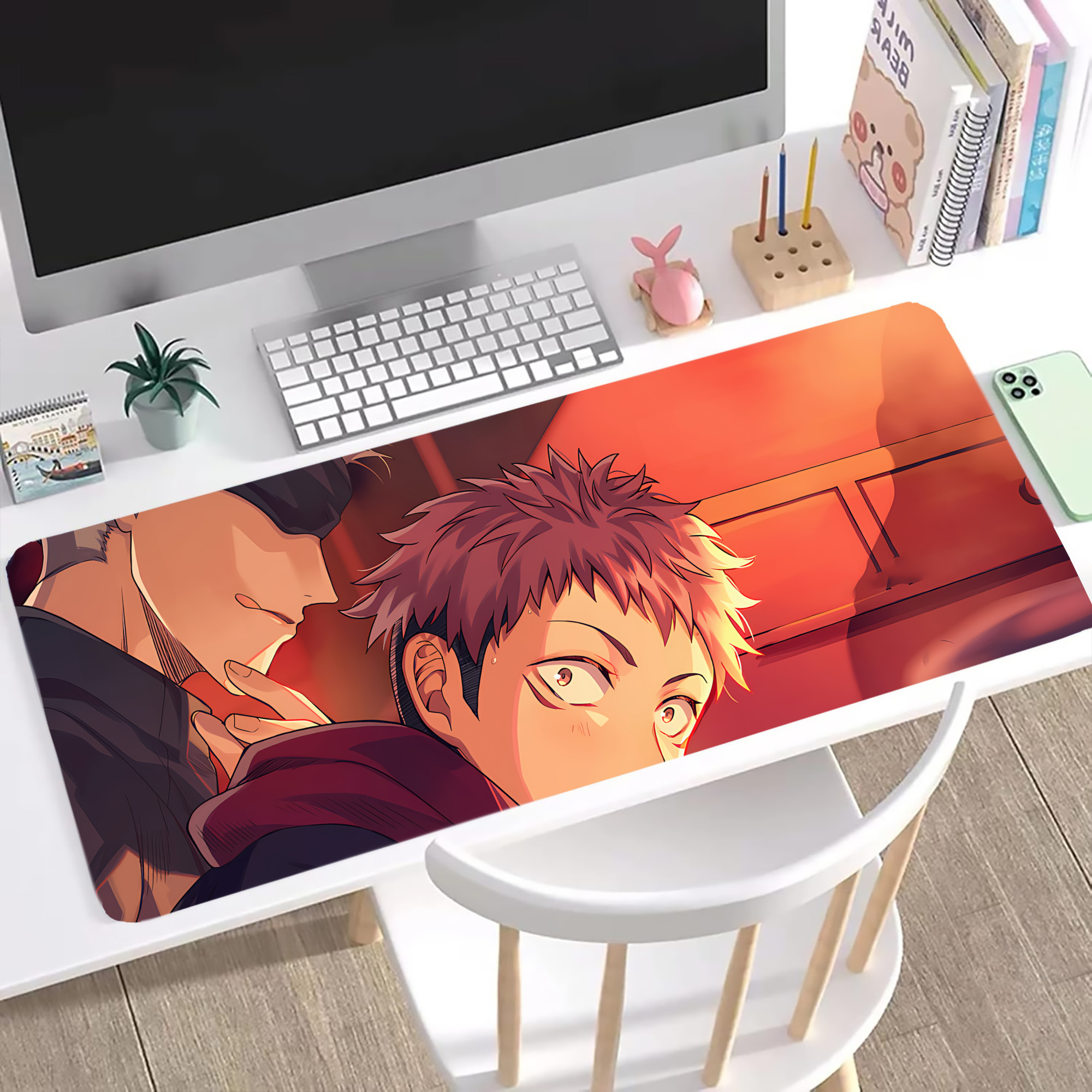 （画像用） 呪術廻戦 Jujutsu Kaisen ステッチ加工 大判デスクマット／滑り止めマウスパッド
