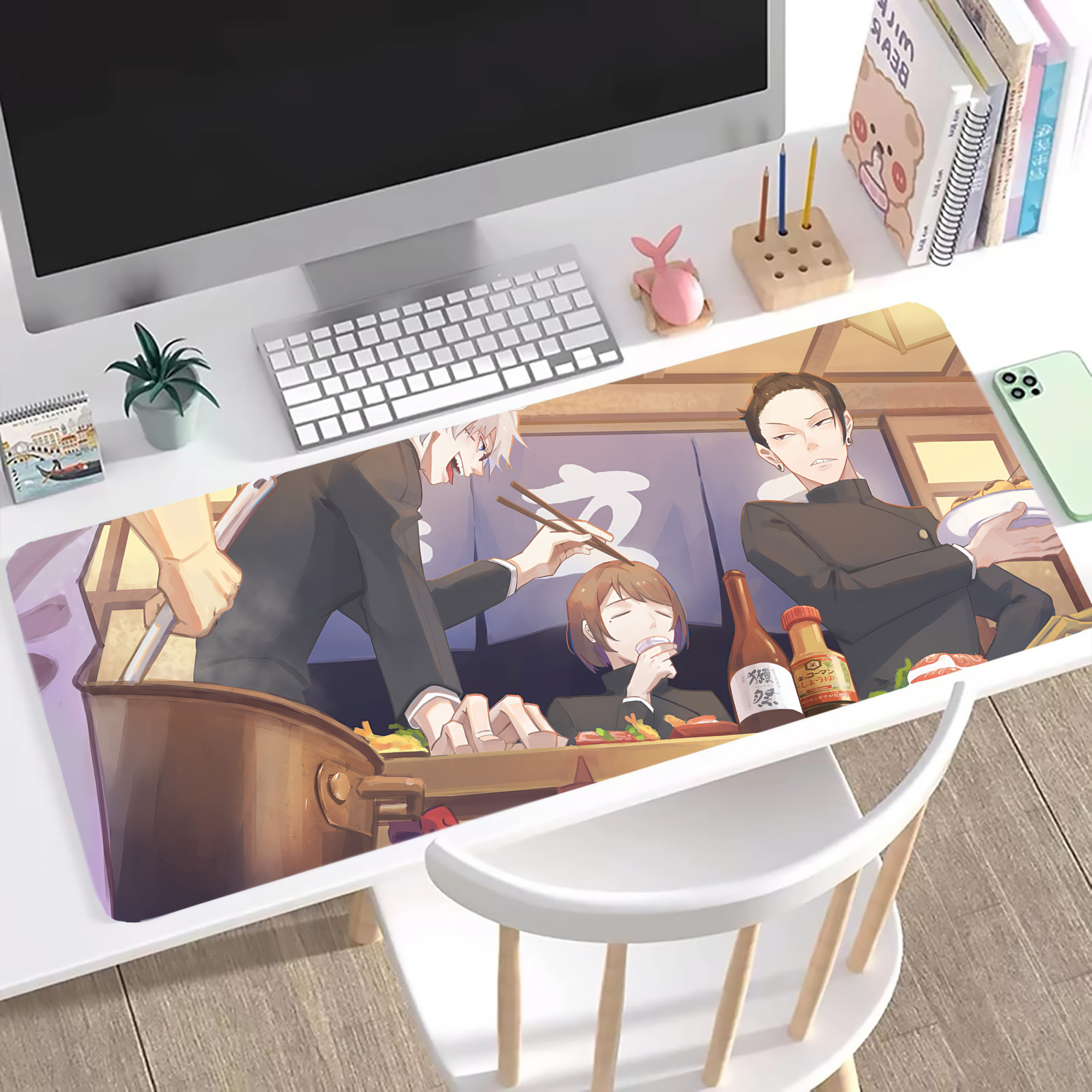 （画像用） 呪術廻戦 Jujutsu Kaisen ステッチ加工 大判デスクマット／滑り止めマウスパッド