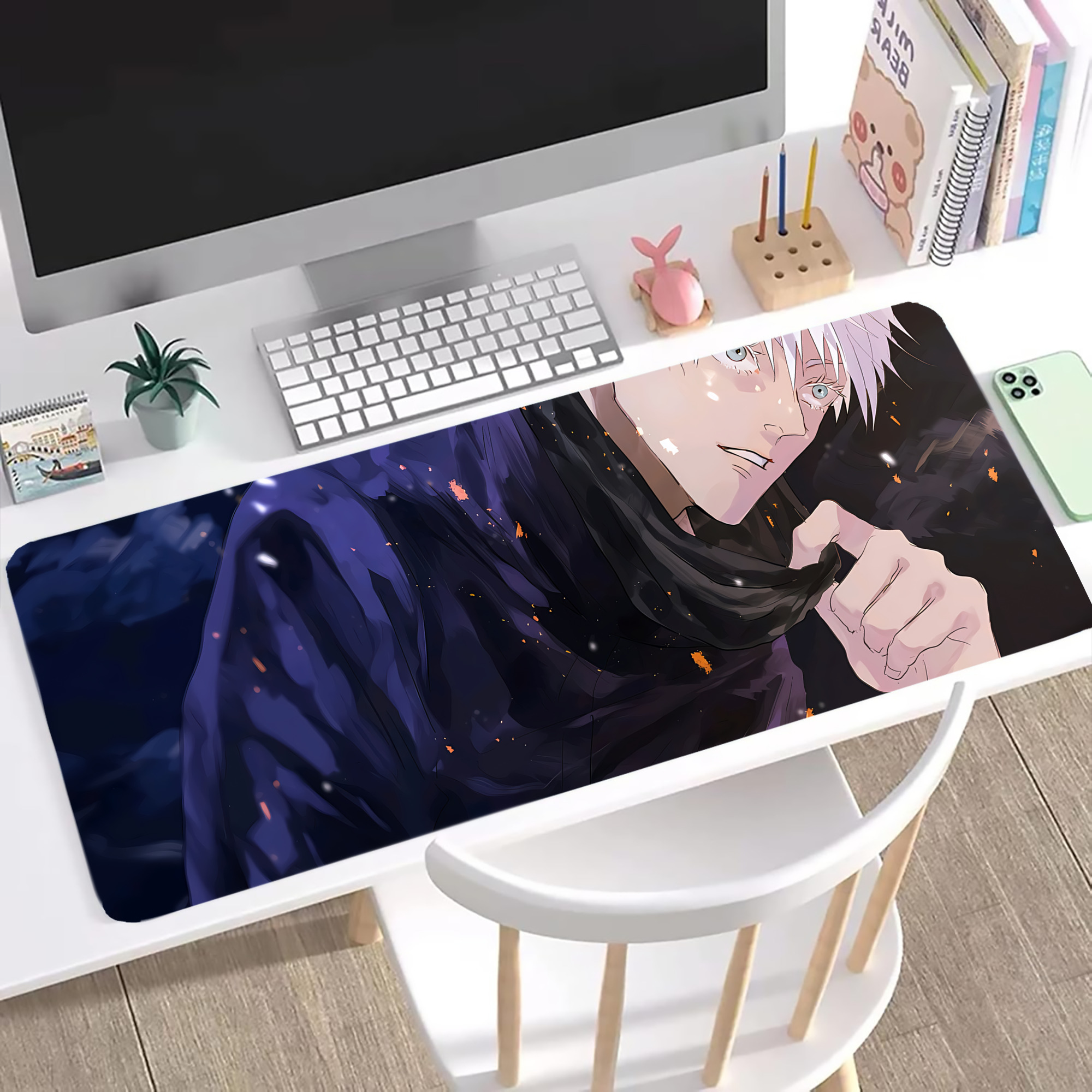 （画像用） 呪術廻戦 Jujutsu Kaisen ステッチ加工 大判デスクマット／滑り止めマウスパッド