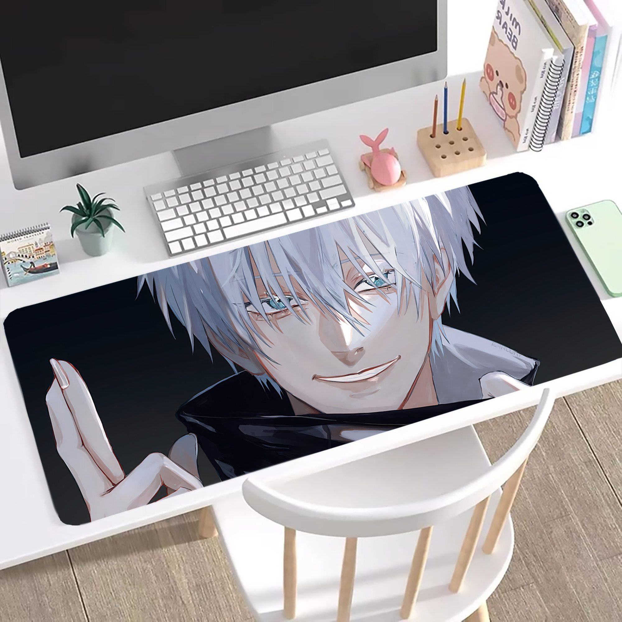 （画像用） 呪術廻戦 Jujutsu Kaisen ステッチ加工 大判デスクマット／滑り止めマウスパッド