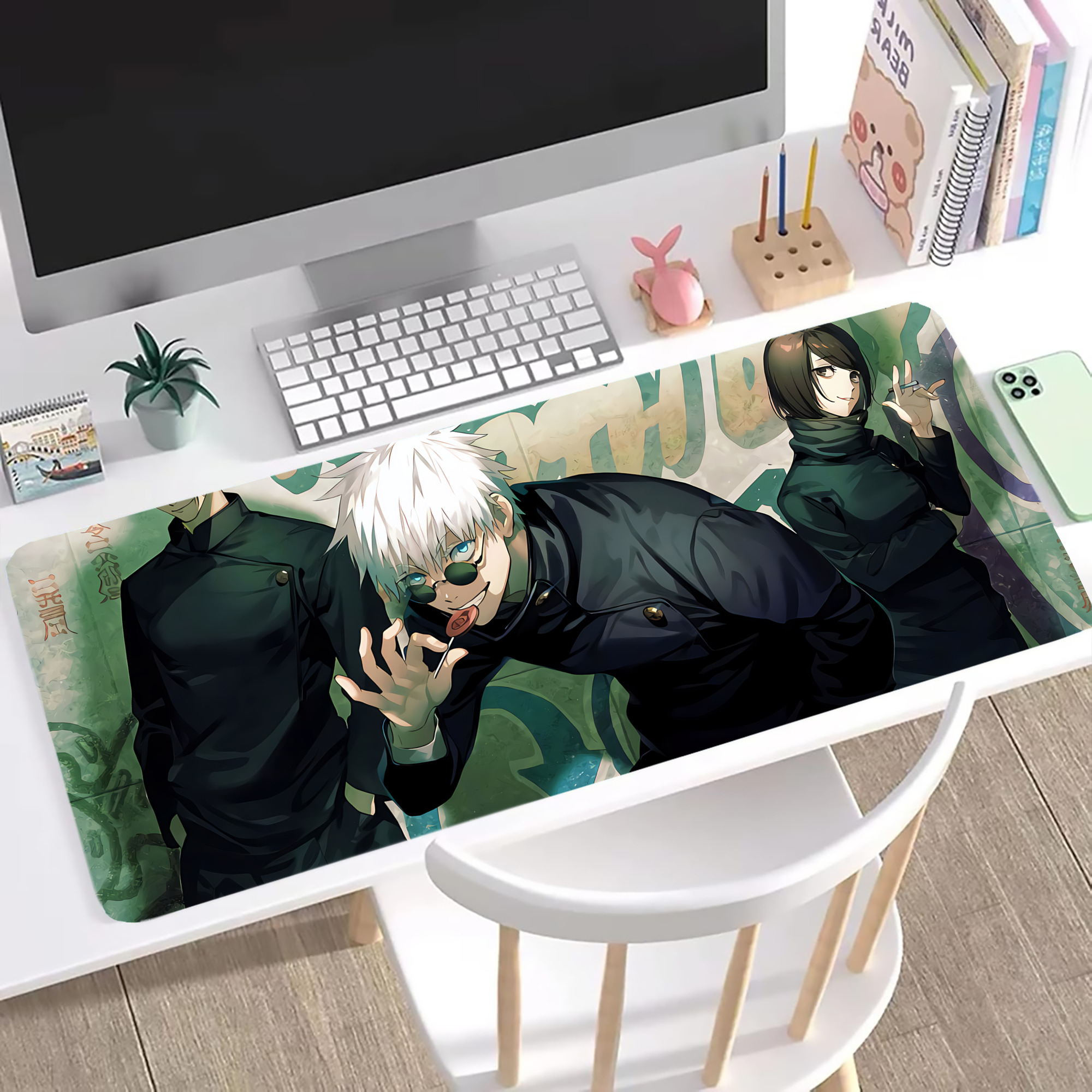 （画像用） 呪術廻戦 Jujutsu Kaisen ステッチ加工 大判デスクマット／滑り止めマウスパッド