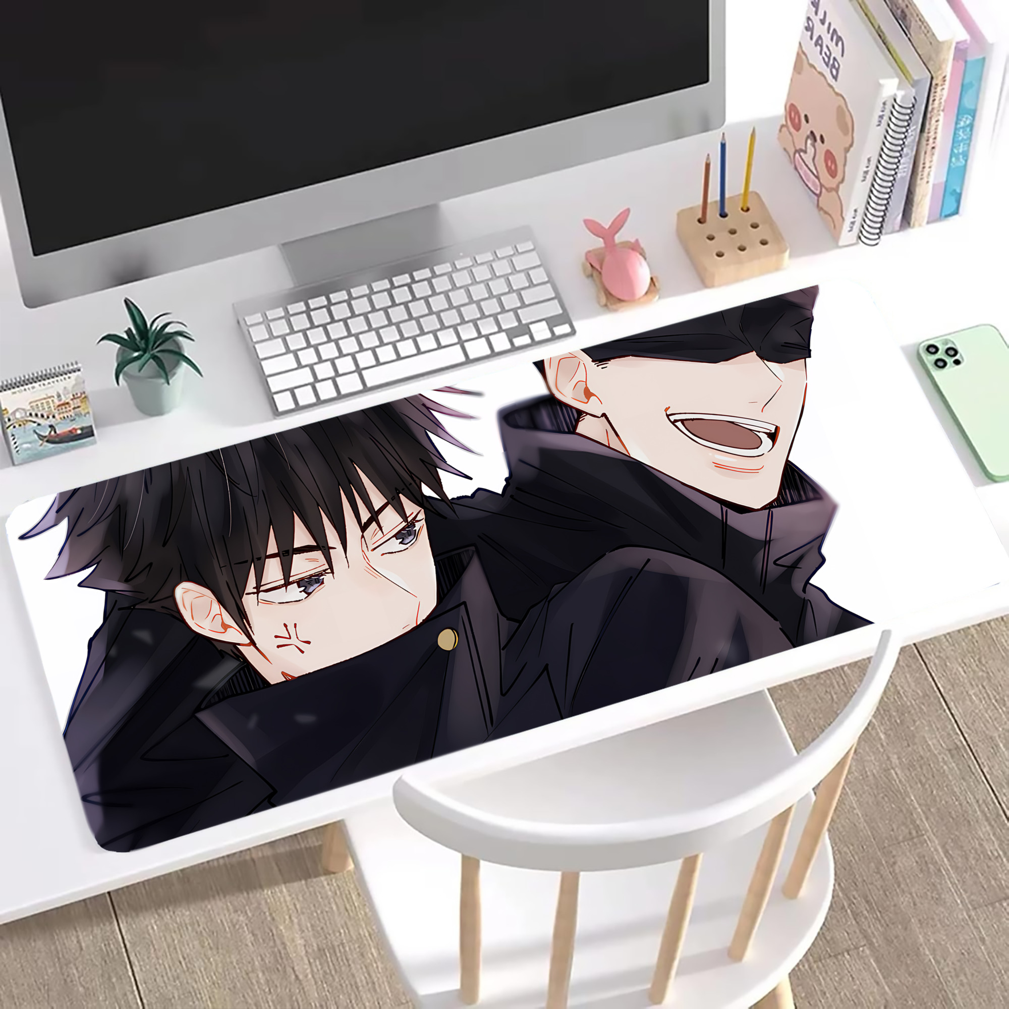 （画像用） 呪術廻戦 Jujutsu Kaisen ステッチ加工 大判デスクマット／滑り止めマウスパッド