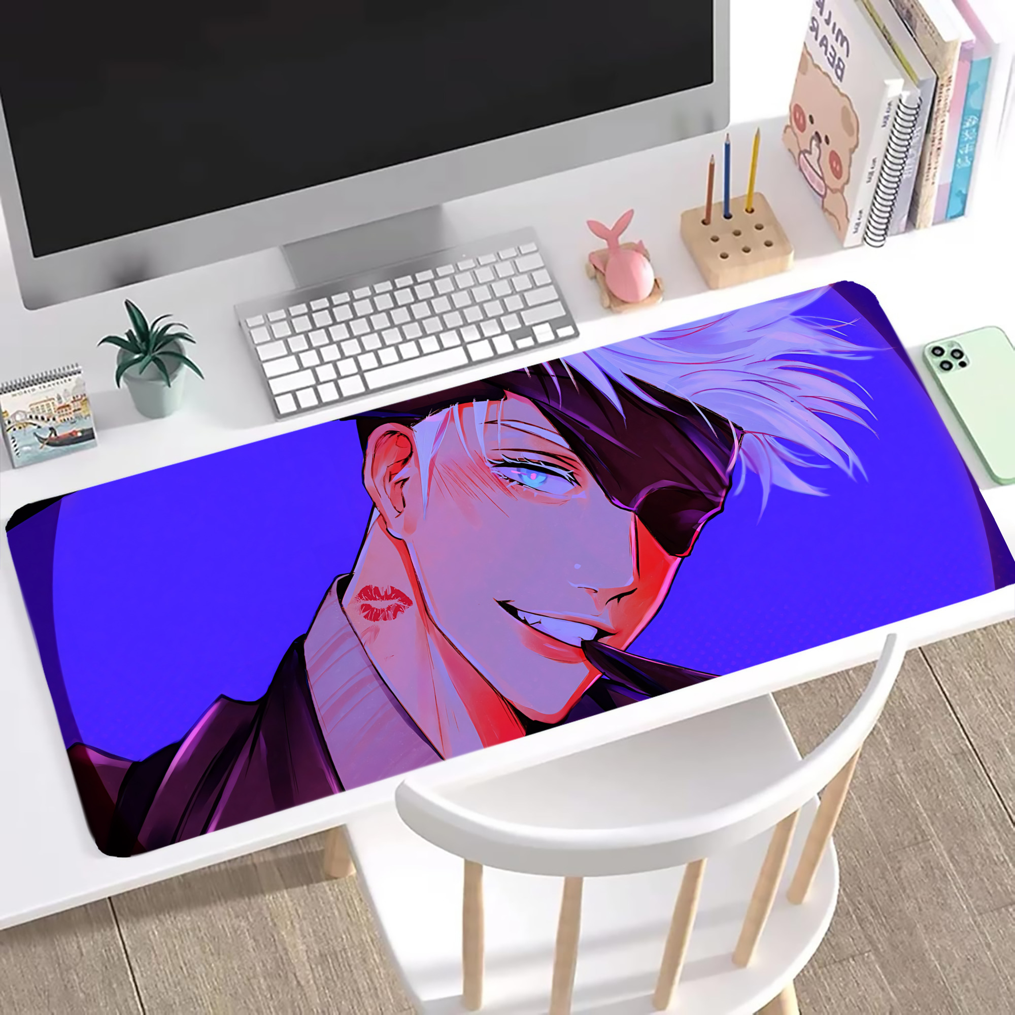 （画像用） 呪術廻戦 Jujutsu Kaisen ステッチ加工 大判デスクマット／滑り止めマウスパッド