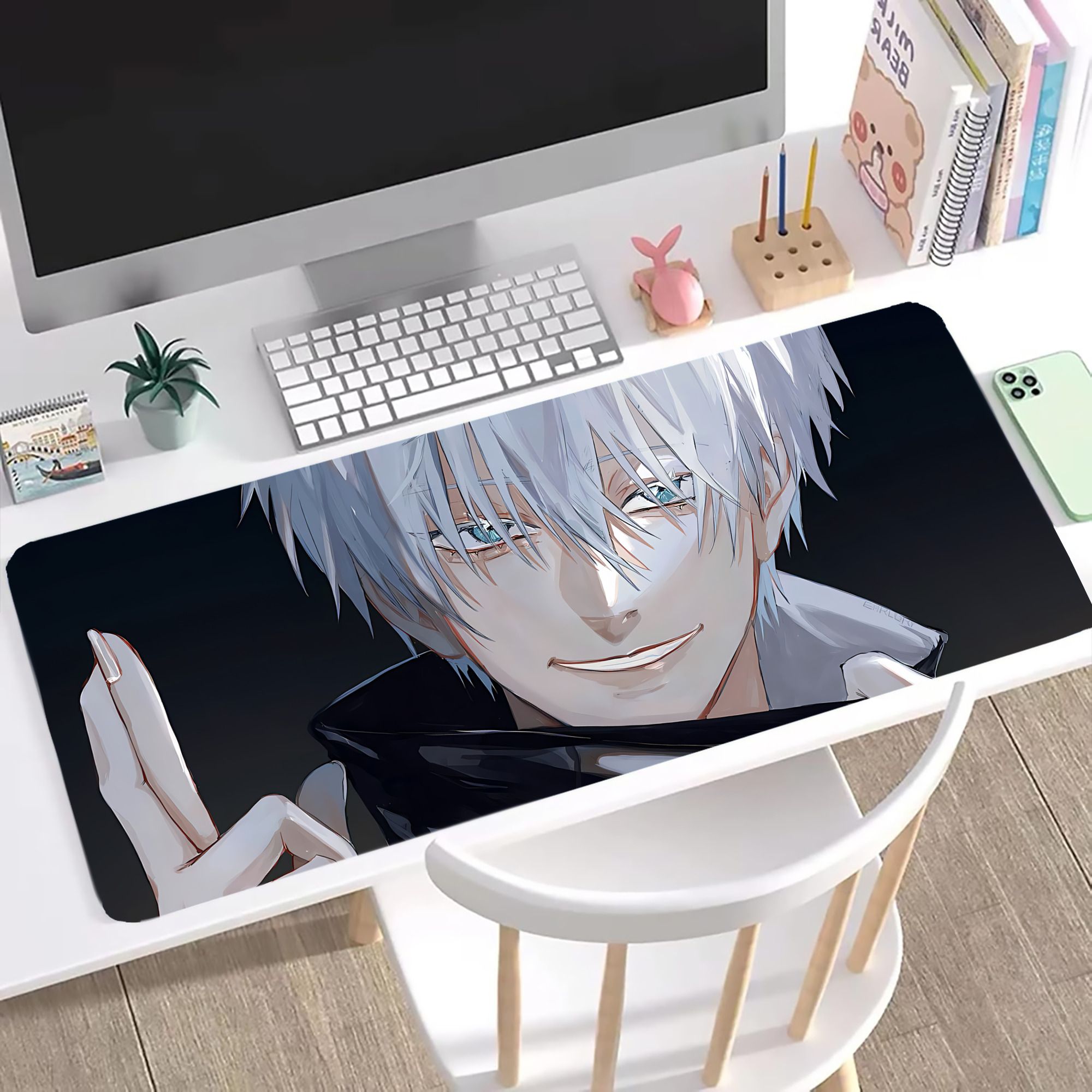 （画像用） 呪術廻戦 Jujutsu Kaisen ステッチ加工 大判デスクマット／滑り止めマウスパッド