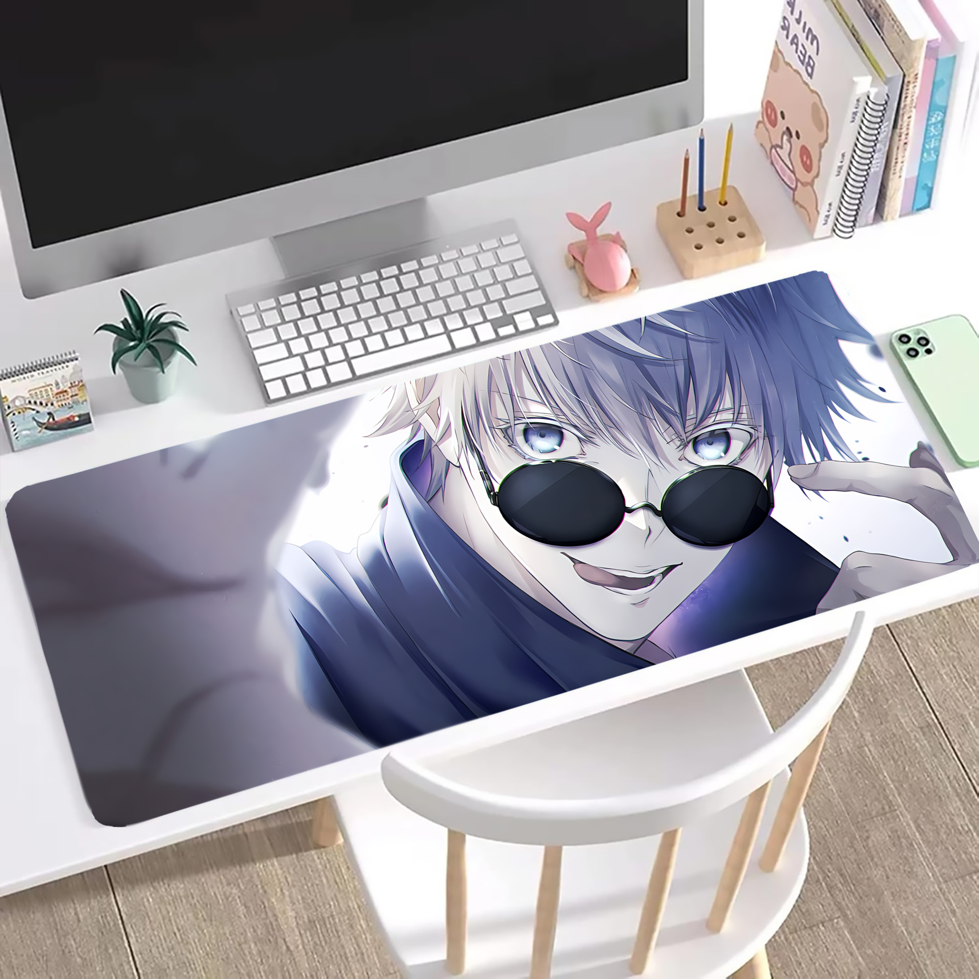 （画像用） 呪術廻戦 Jujutsu Kaisen ステッチ加工 大判デスクマット／滑り止めマウスパッド