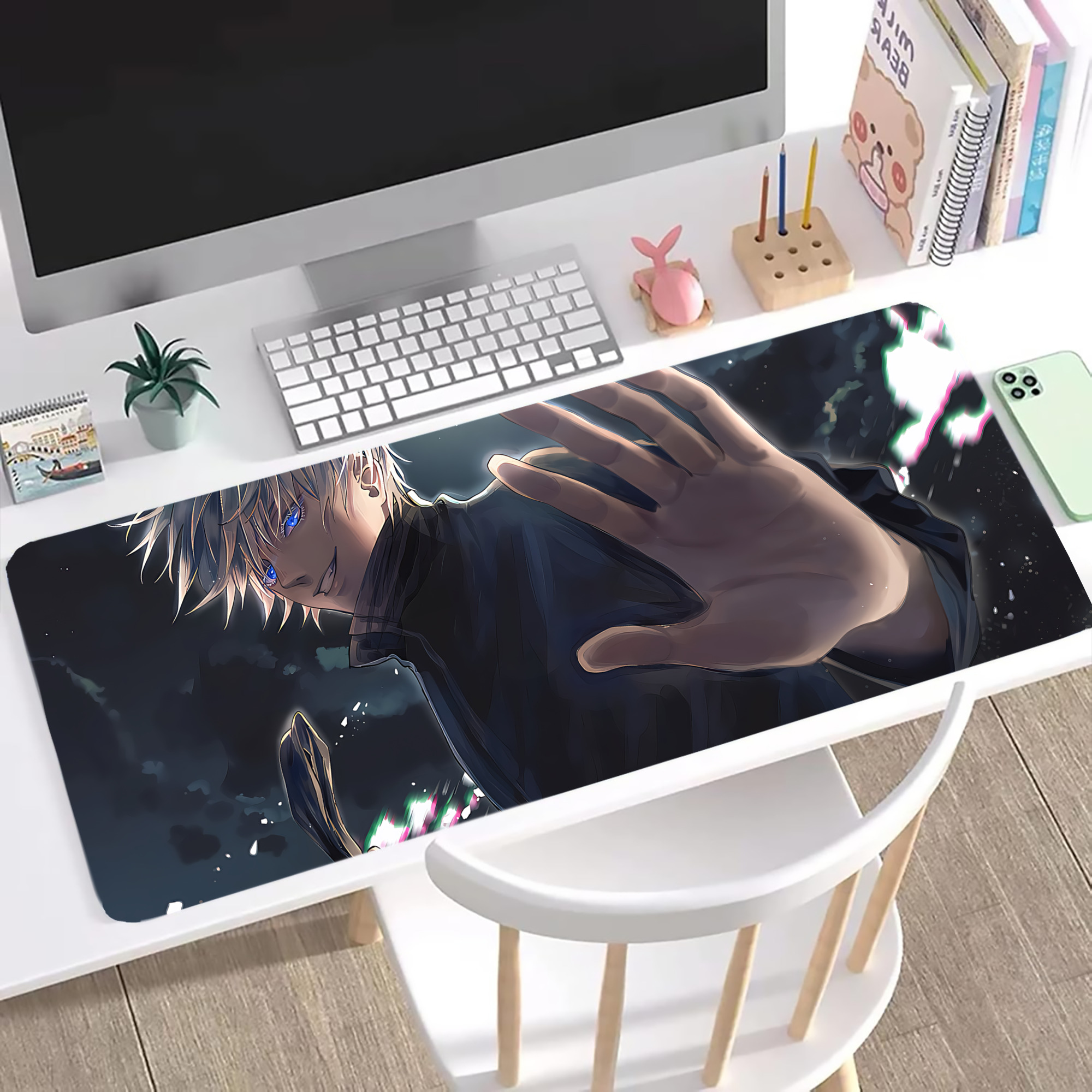 （画像用） 呪術廻戦 Jujutsu Kaisen ステッチ加工 大判デスクマット／滑り止めマウスパッド