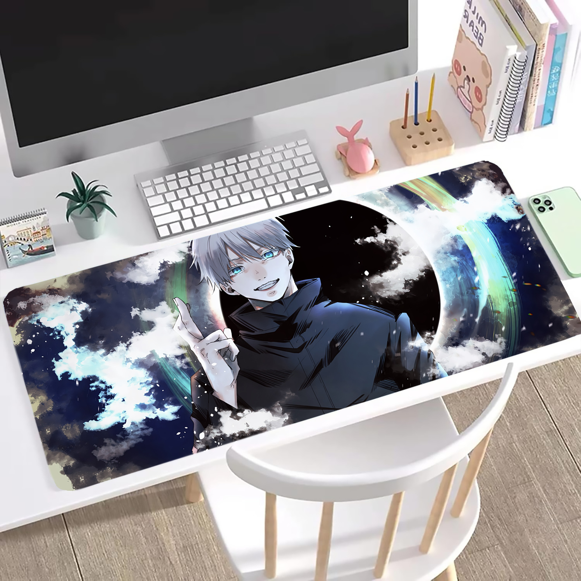 （画像用） 呪術廻戦 Jujutsu Kaisen ステッチ加工 大判デスクマット／滑り止めマウスパッド