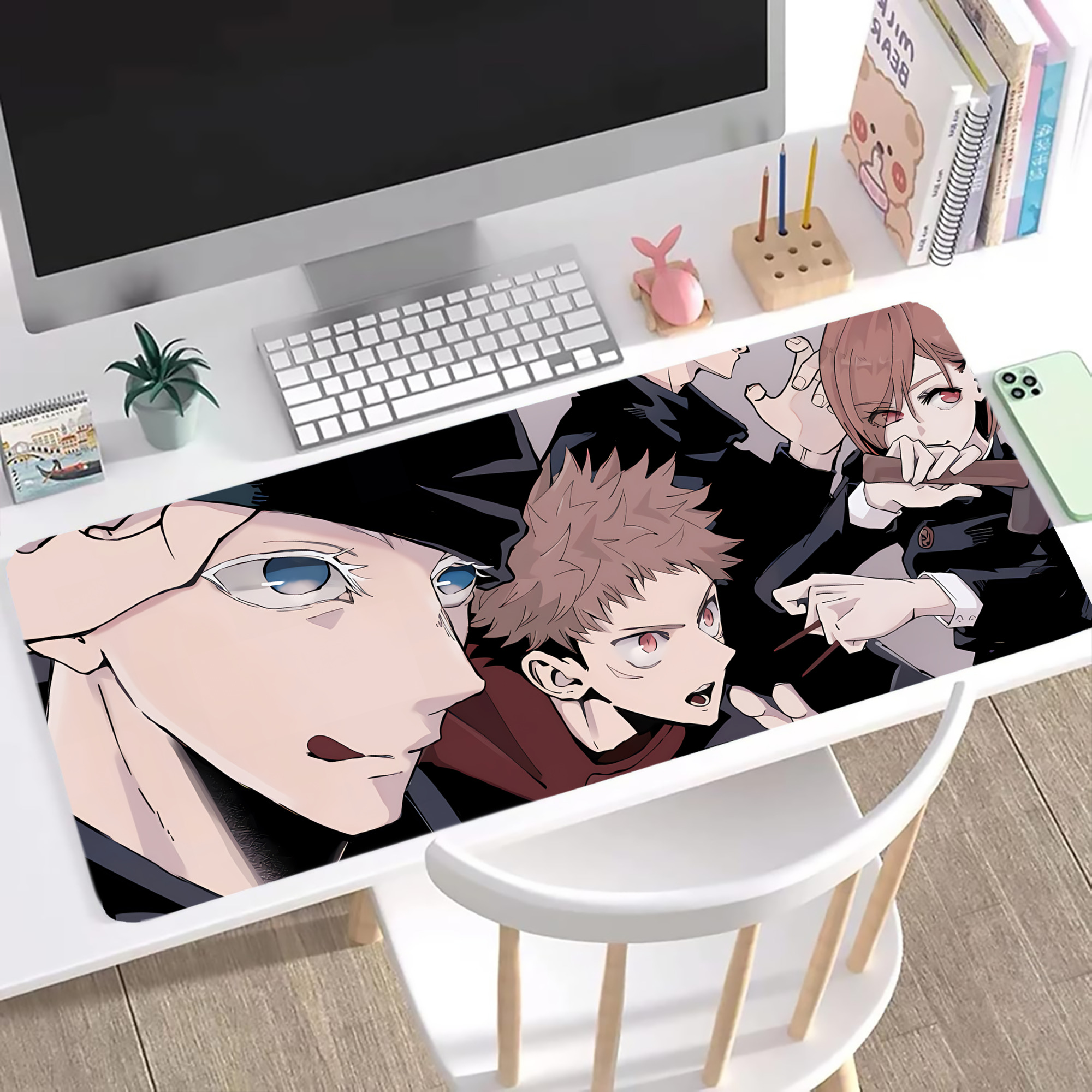 （画像用） 呪術廻戦 Jujutsu Kaisen ステッチ加工 大判デスクマット／滑り止めマウスパッド
