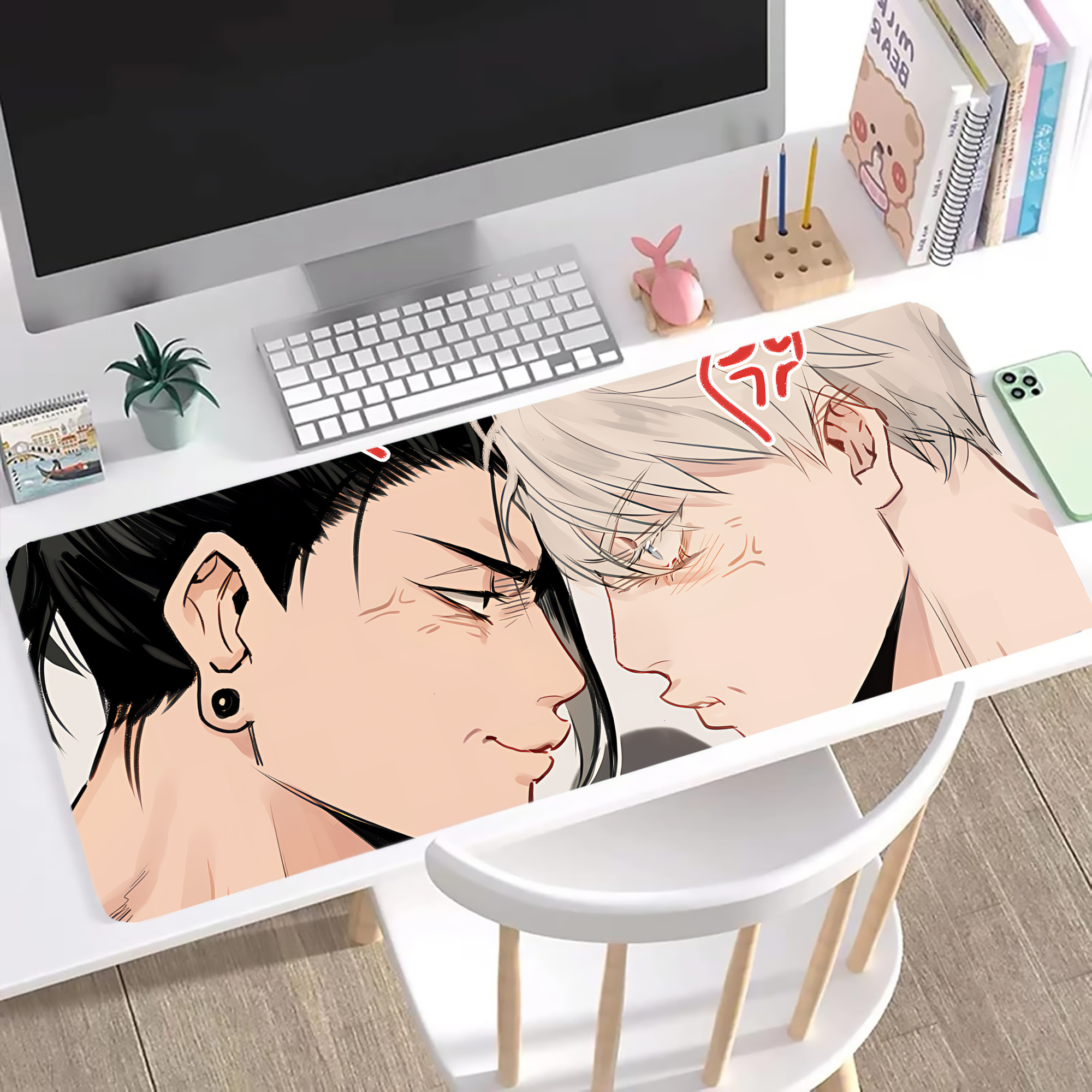 （画像用） 呪術廻戦 Jujutsu Kaisen ステッチ加工 大判デスクマット／滑り止めマウスパッド