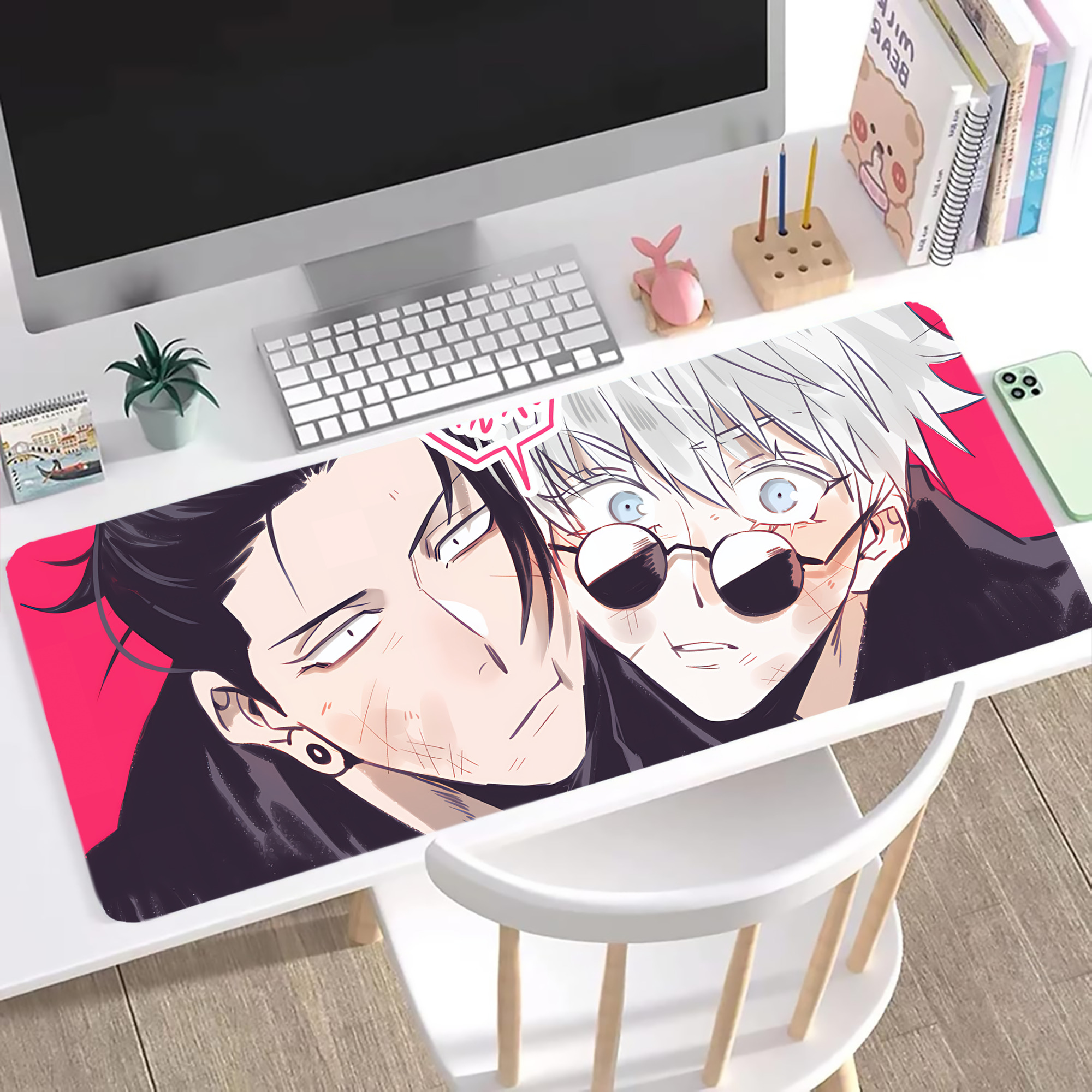 （画像用） 呪術廻戦 Jujutsu Kaisen ステッチ加工 大判デスクマット／滑り止めマウスパッド