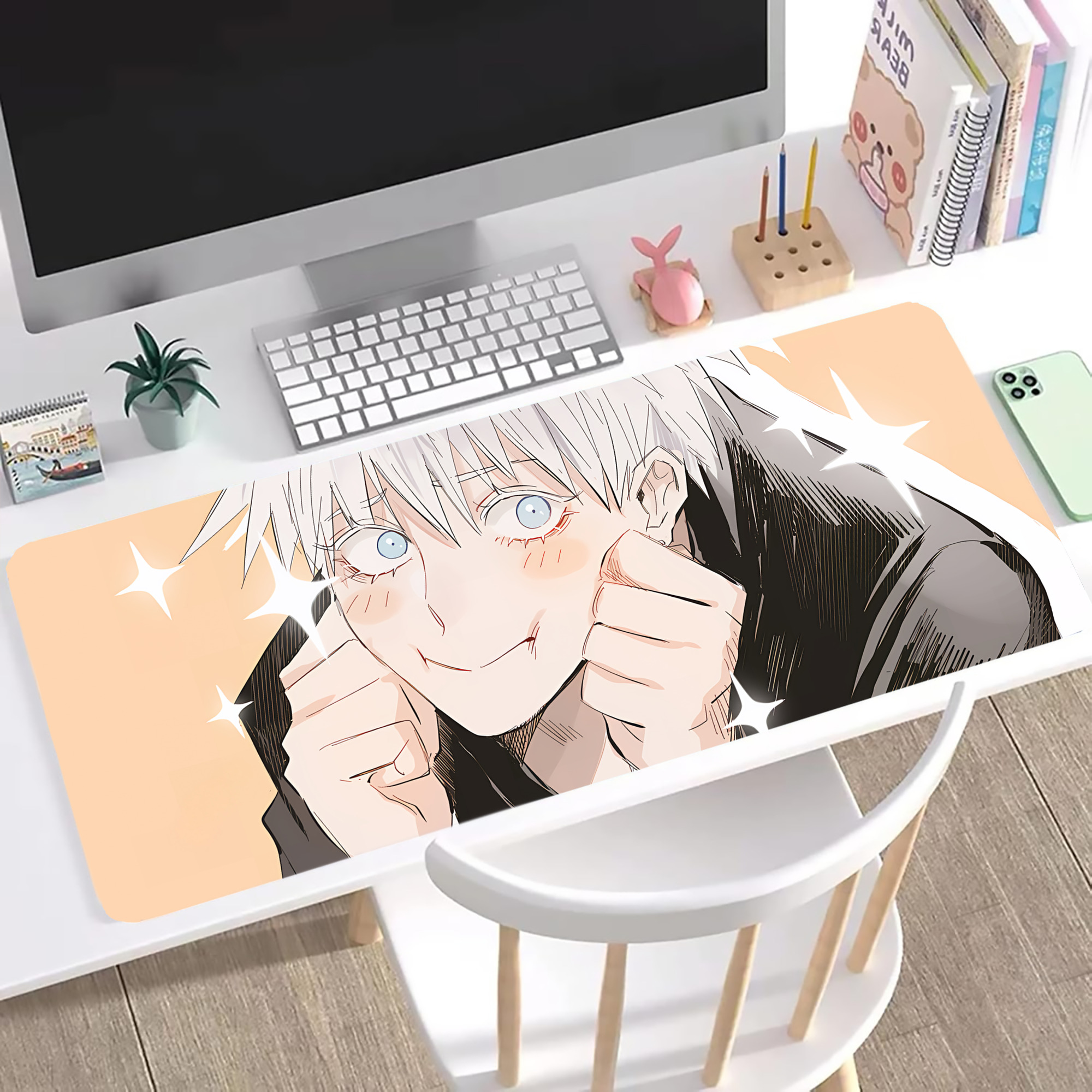 （画像用） 呪術廻戦 Jujutsu Kaisen ステッチ加工 大判デスクマット／滑り止めマウスパッド