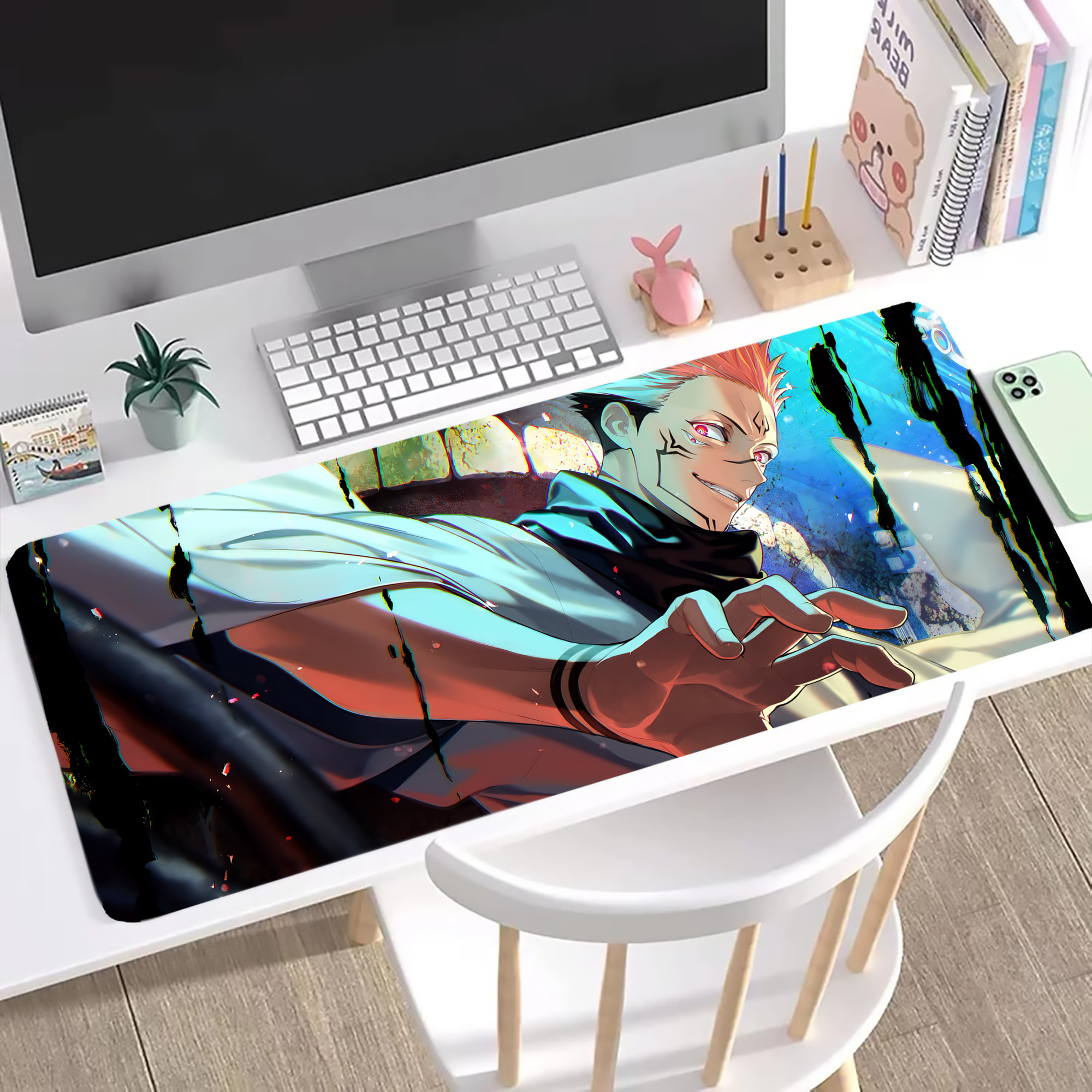 （画像用） 呪術廻戦 Jujutsu Kaisen ステッチ加工 大判デスクマット／滑り止めマウスパッド