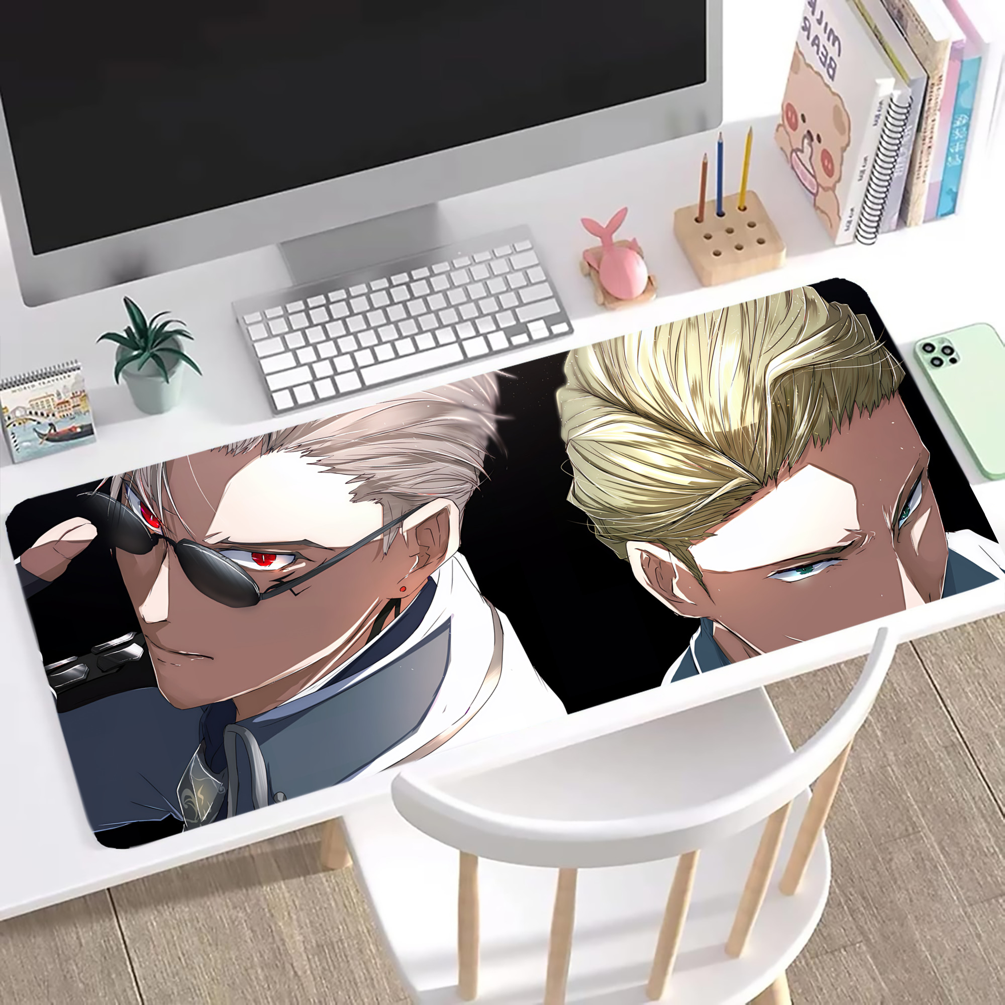 （画像用） 呪術廻戦 Jujutsu Kaisen ステッチ加工 大判デスクマット／滑り止めマウスパッド