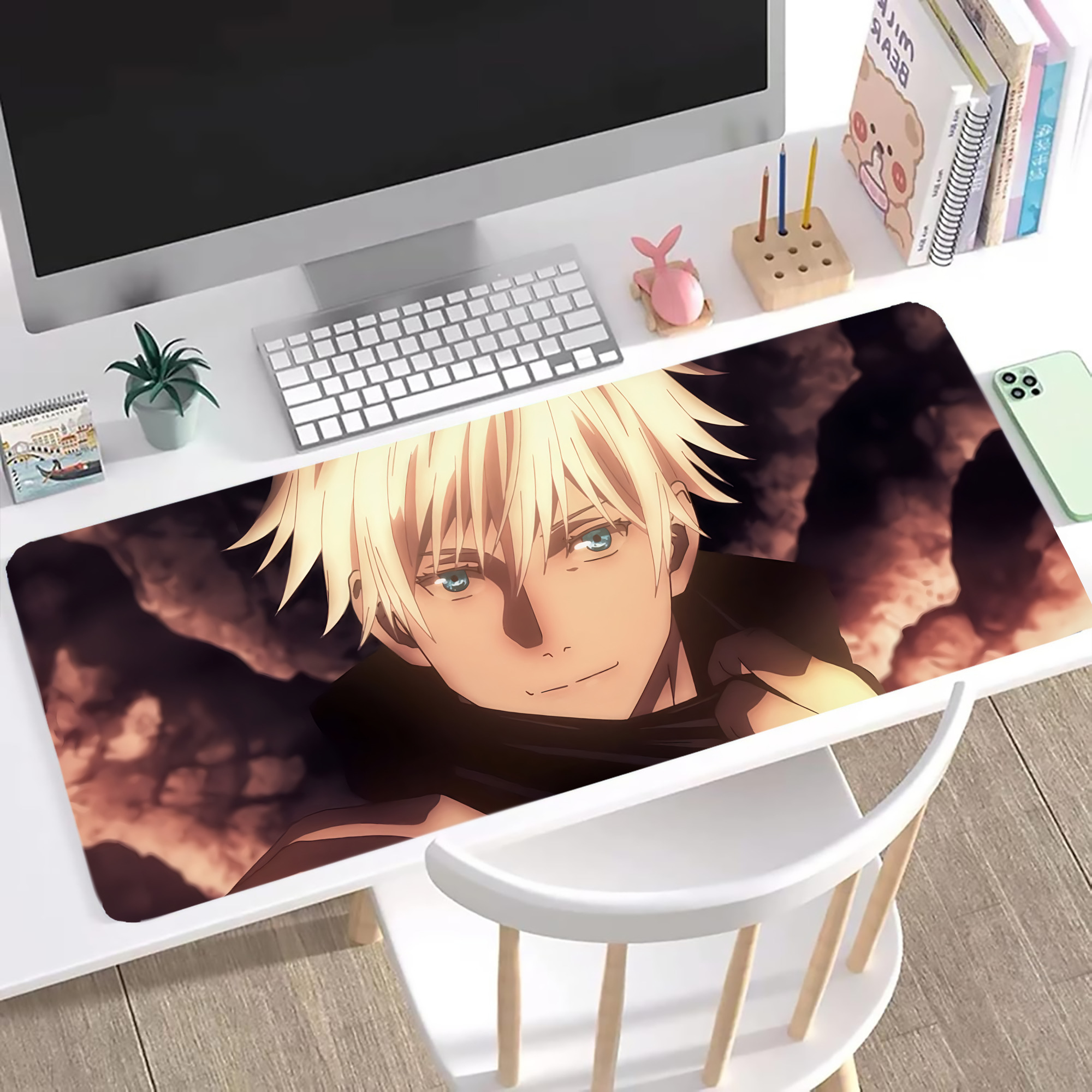 （画像用） 呪術廻戦 Jujutsu Kaisen ステッチ加工 大判デスクマット／滑り止めマウスパッド