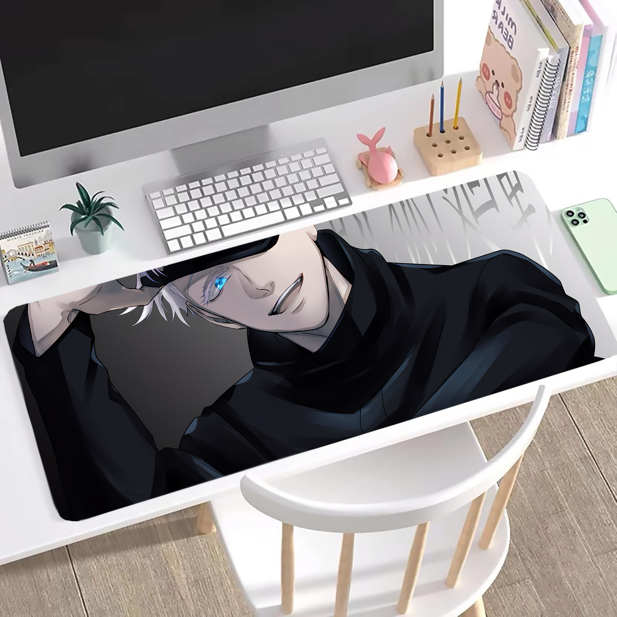 （画像用） 呪術廻戦 Jujutsu Kaisen ステッチ加工 大判デスクマット／滑り止めマウスパッド