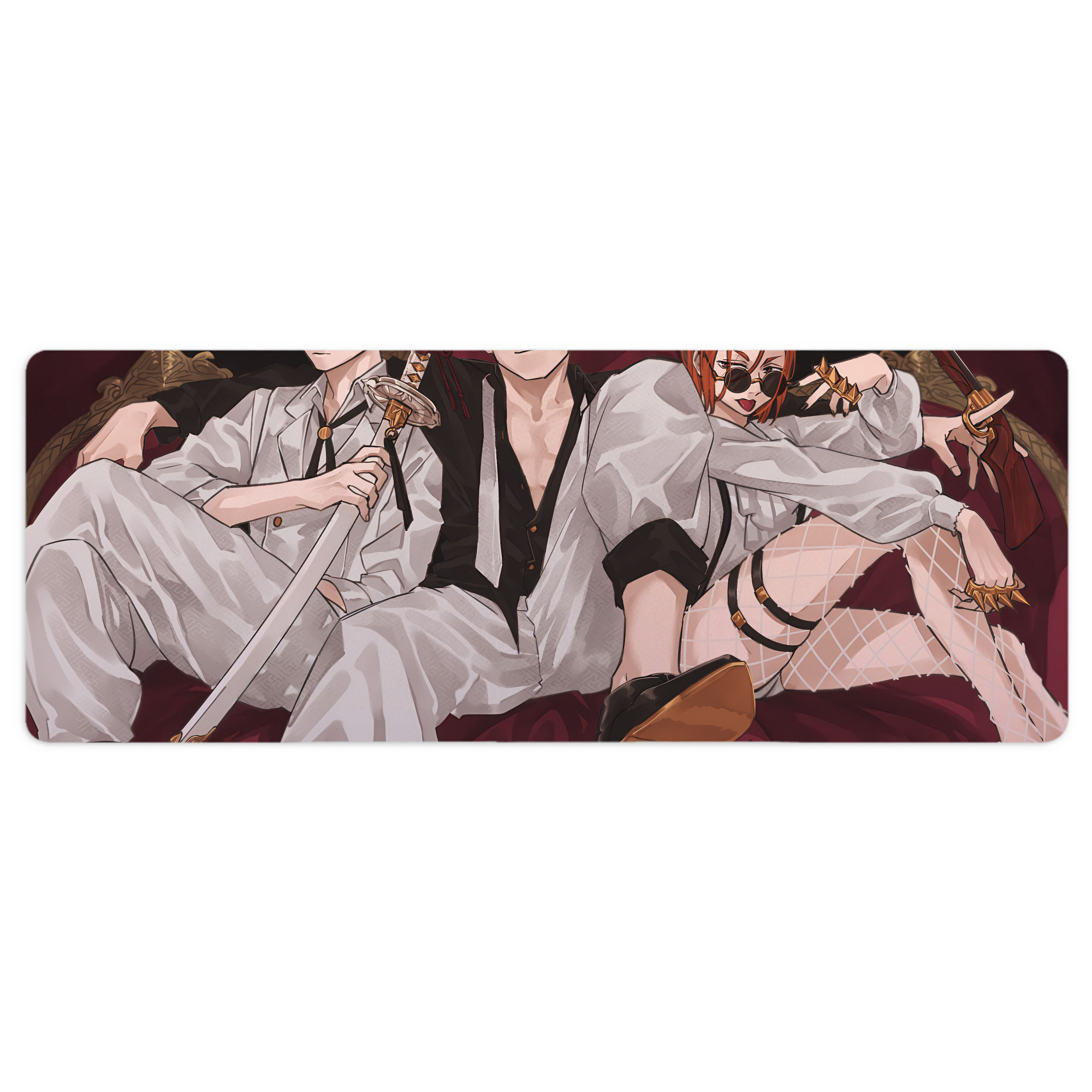（画像用） 呪術廻戦 Jujutsu Kaisen ステッチ加工 大判デスクマット／滑り止めマウスパッド