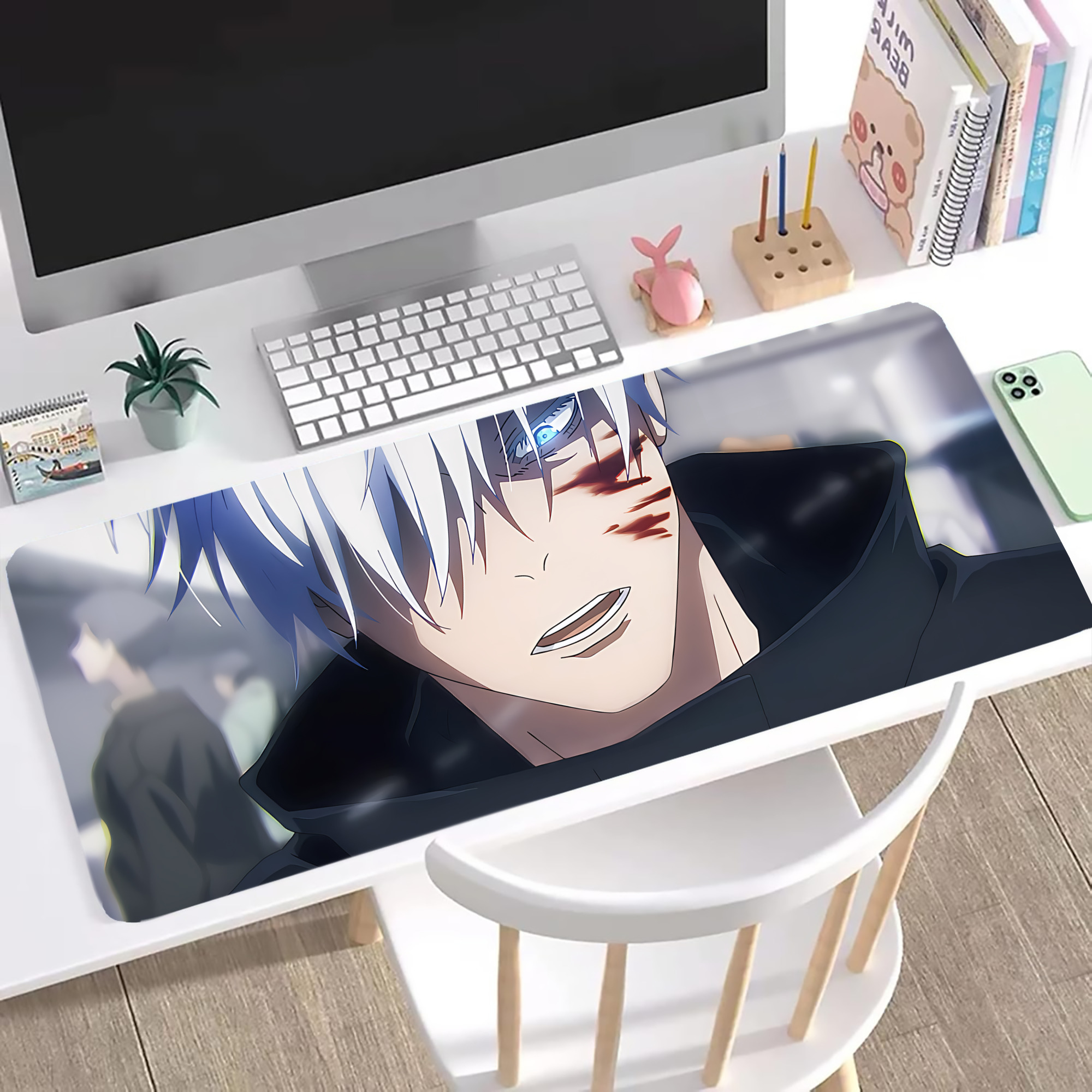 （画像用） 呪術廻戦 Jujutsu Kaisen ステッチ加工 大判デスクマット／滑り止めマウスパッド