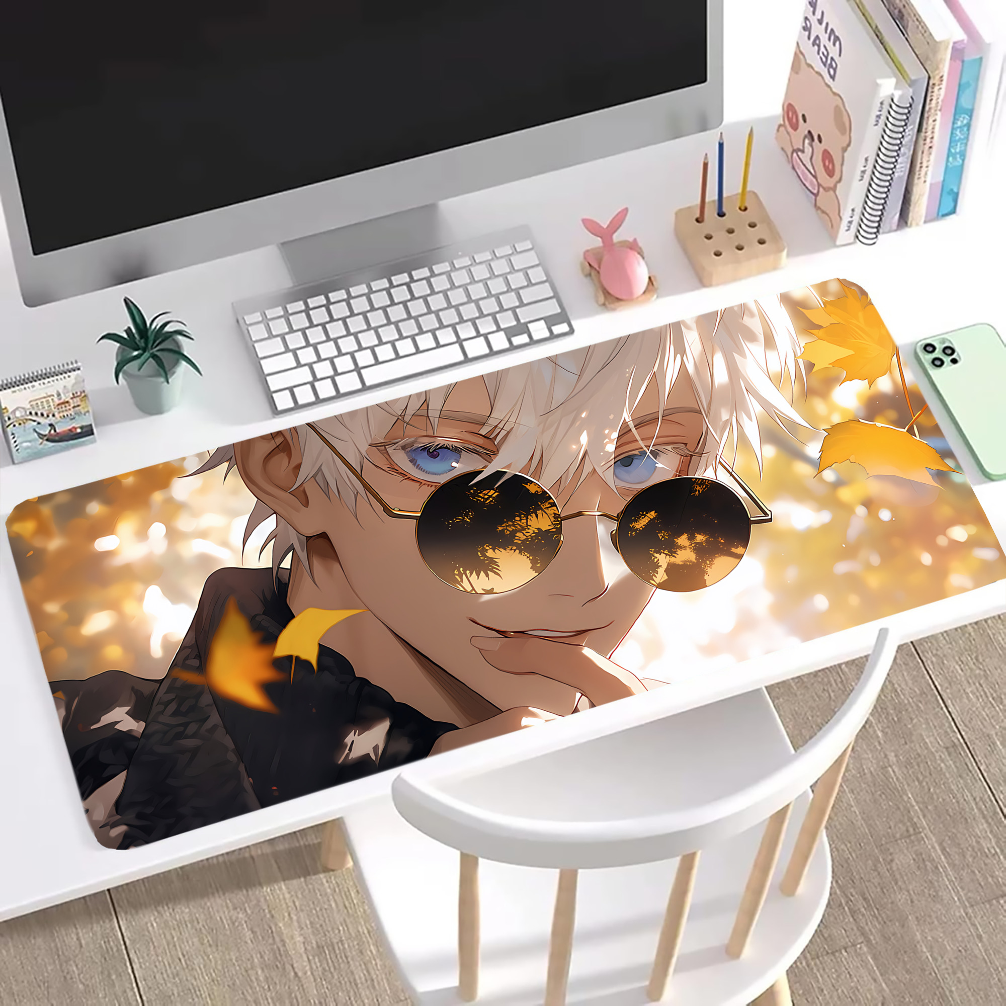 （画像用） 呪術廻戦 Jujutsu Kaisen ステッチ加工 大判デスクマット／滑り止めマウスパッド