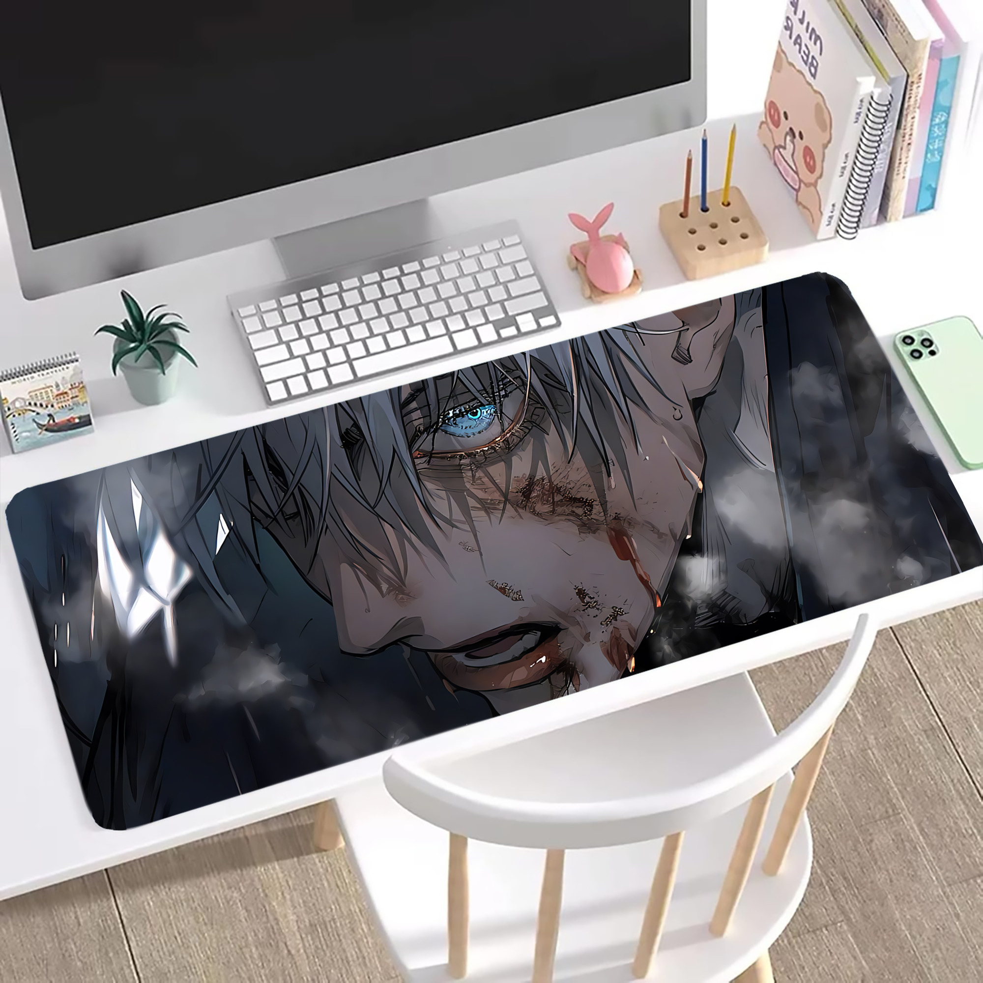 （画像用） 呪術廻戦 Jujutsu Kaisen ステッチ加工 大判デスクマット／滑り止めマウスパッド