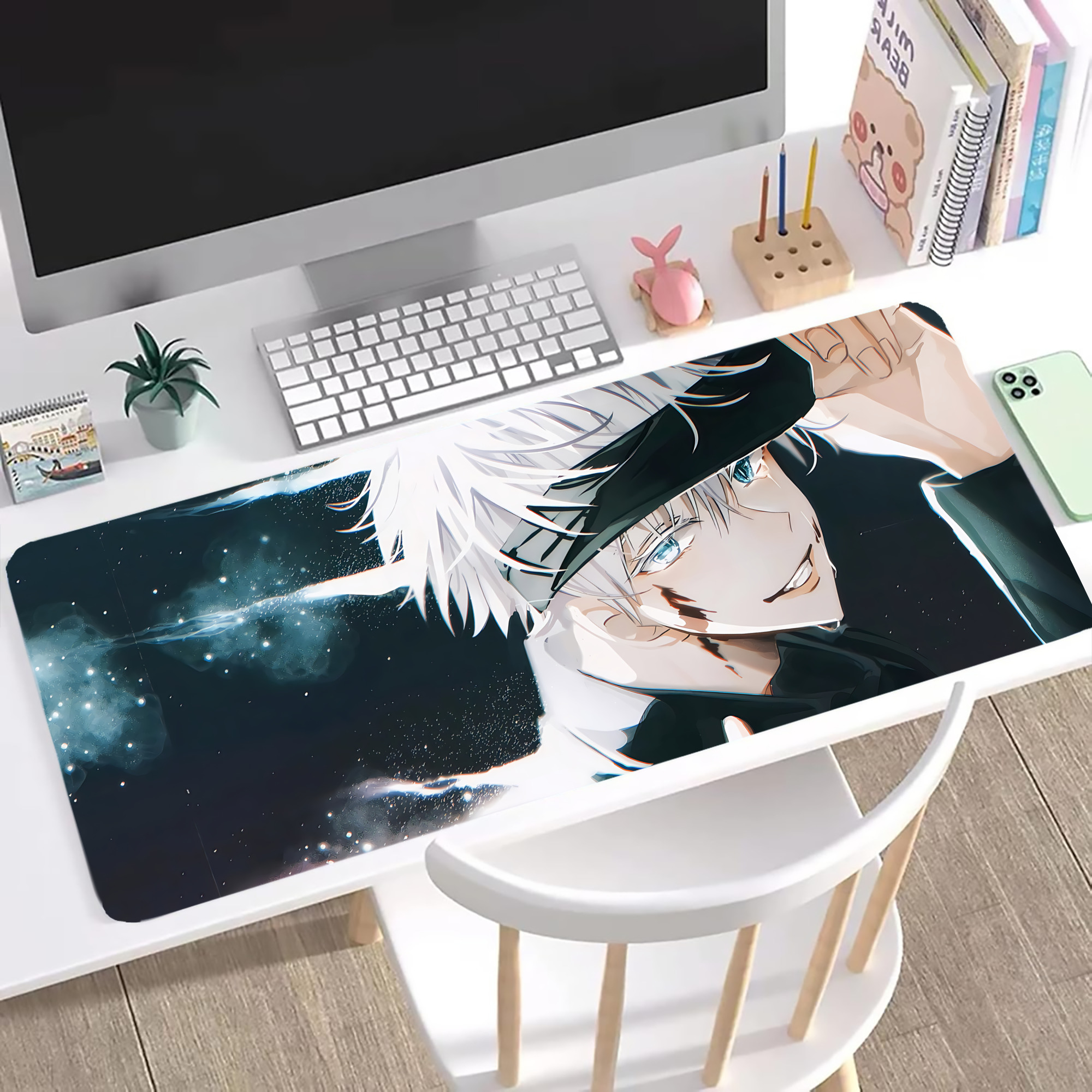 （画像用） 呪術廻戦 Jujutsu Kaisen ステッチ加工 大判デスクマット／滑り止めマウスパッド