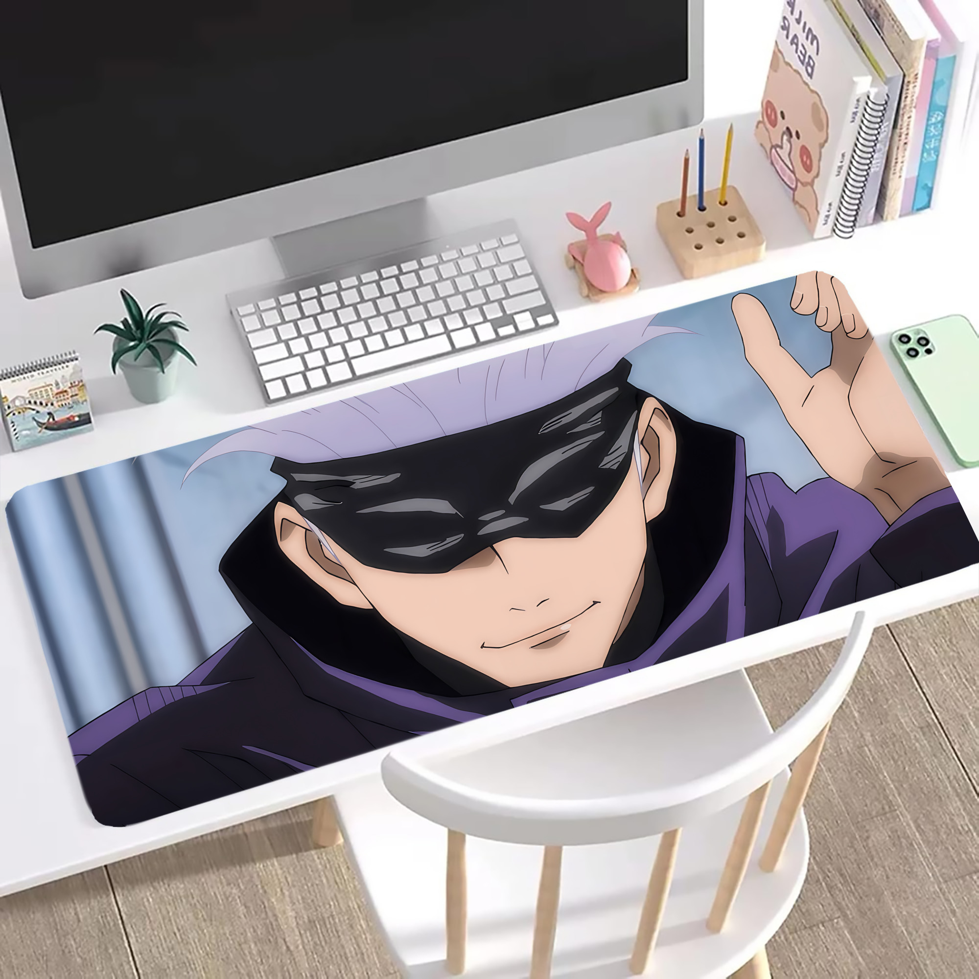 （画像用） 呪術廻戦 Jujutsu Kaisen ステッチ加工 大判デスクマット／滑り止めマウスパッド