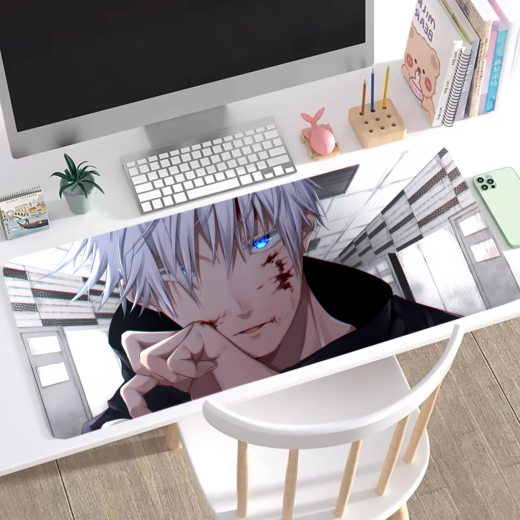 （画像用） 呪術廻戦 Jujutsu Kaisen ステッチ加工 大判デスクマット／滑り止めマウスパッド
