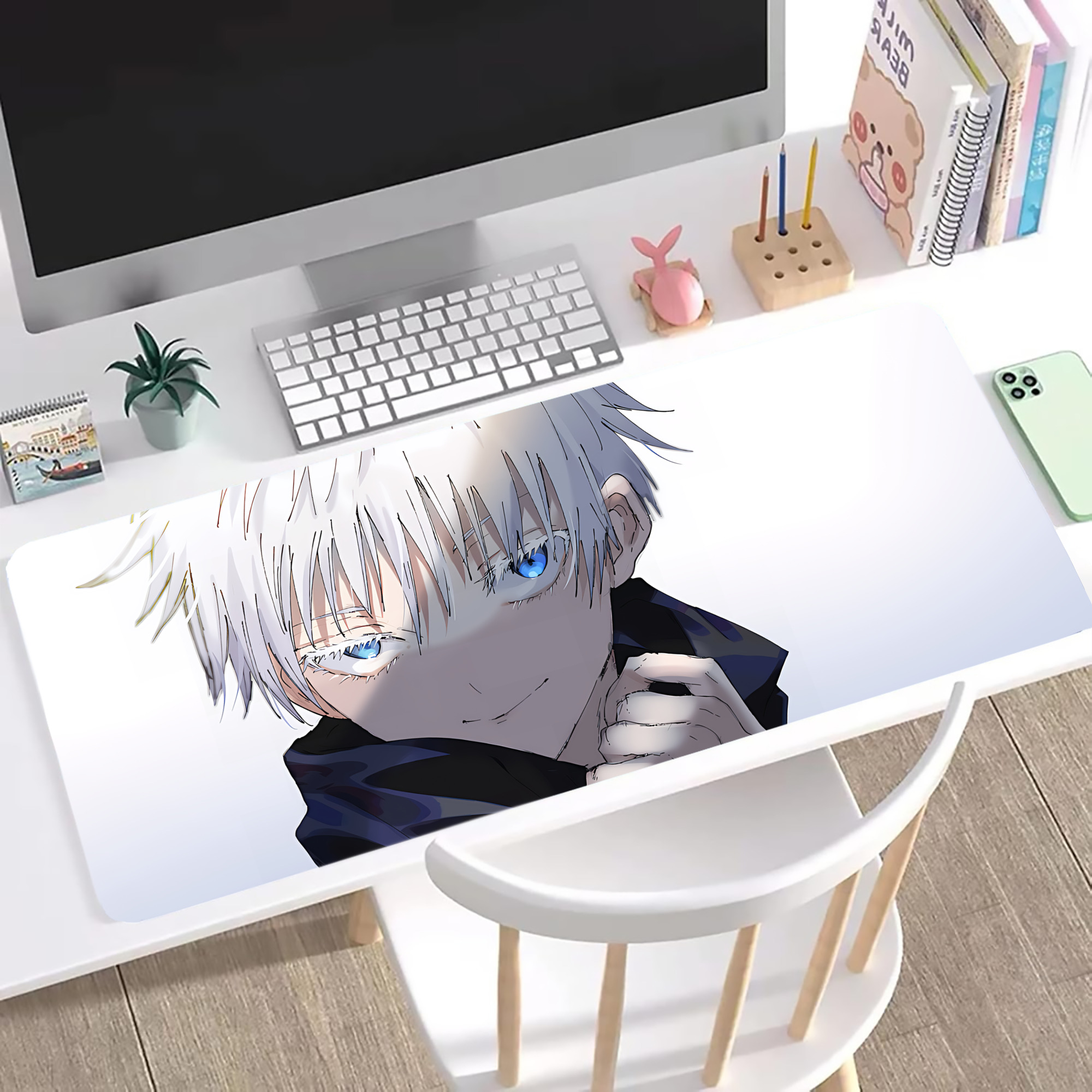 （画像用） 呪術廻戦 Jujutsu Kaisen ステッチ加工 大判デスクマット／滑り止めマウスパッド