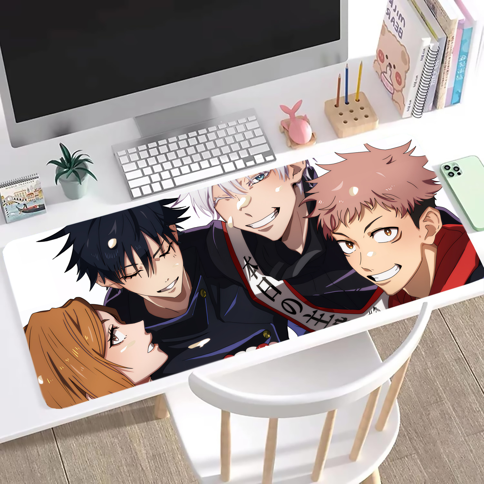 （画像用） 呪術廻戦 Jujutsu Kaisen ステッチ加工 大判デスクマット／滑り止めマウスパッド