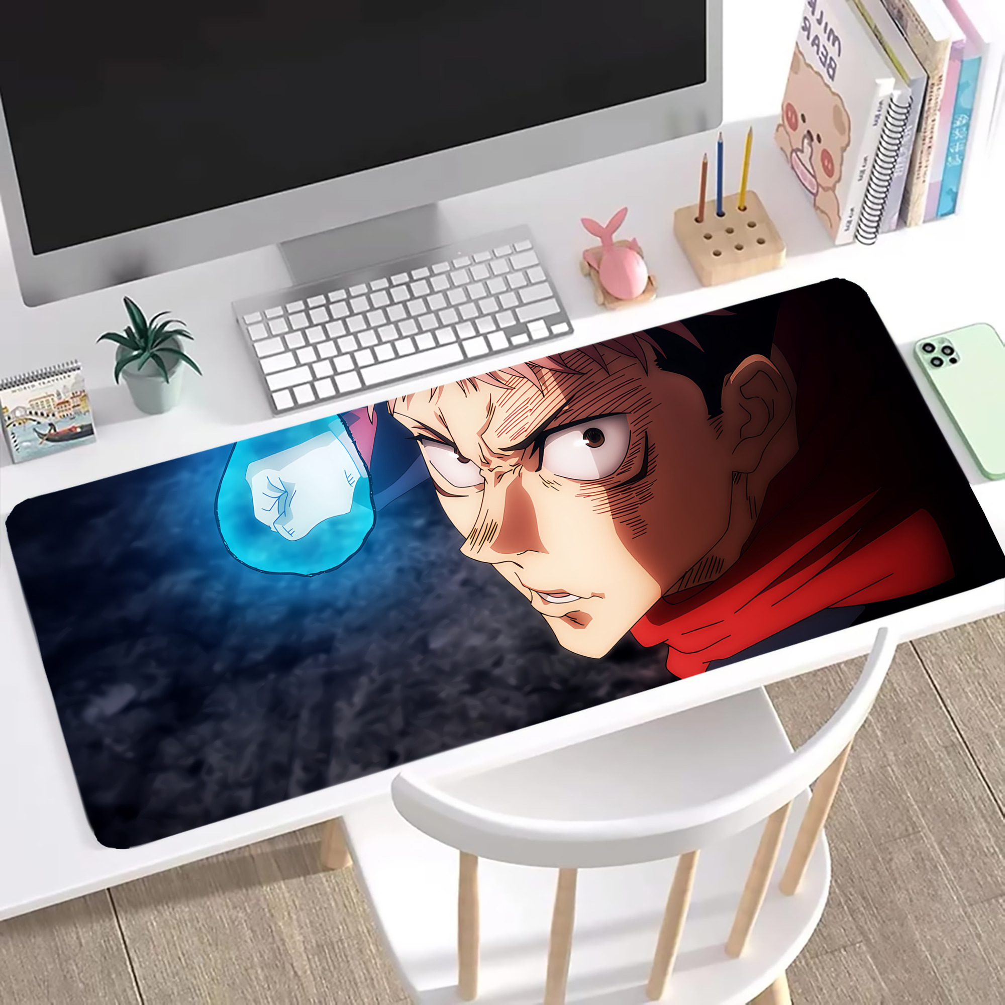 （画像用） 呪術廻戦 Jujutsu Kaisen ステッチ加工 大判デスクマット／滑り止めマウスパッド