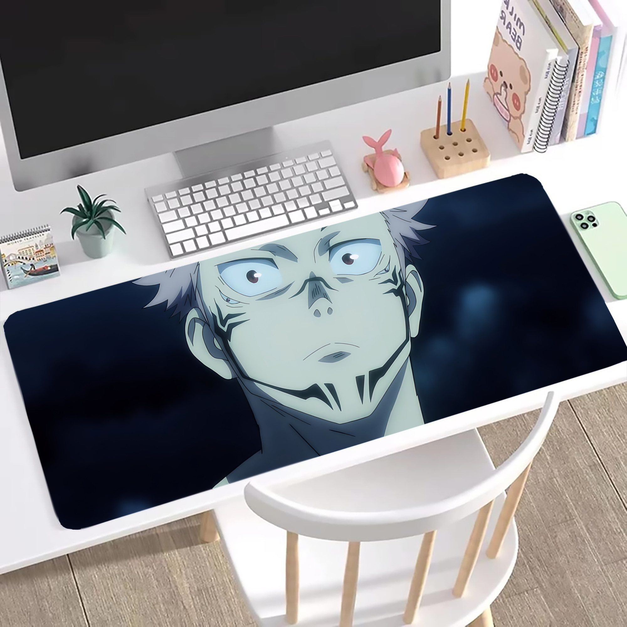 （画像用） 呪術廻戦 Jujutsu Kaisen ステッチ加工 大判デスクマット／滑り止めマウスパッド