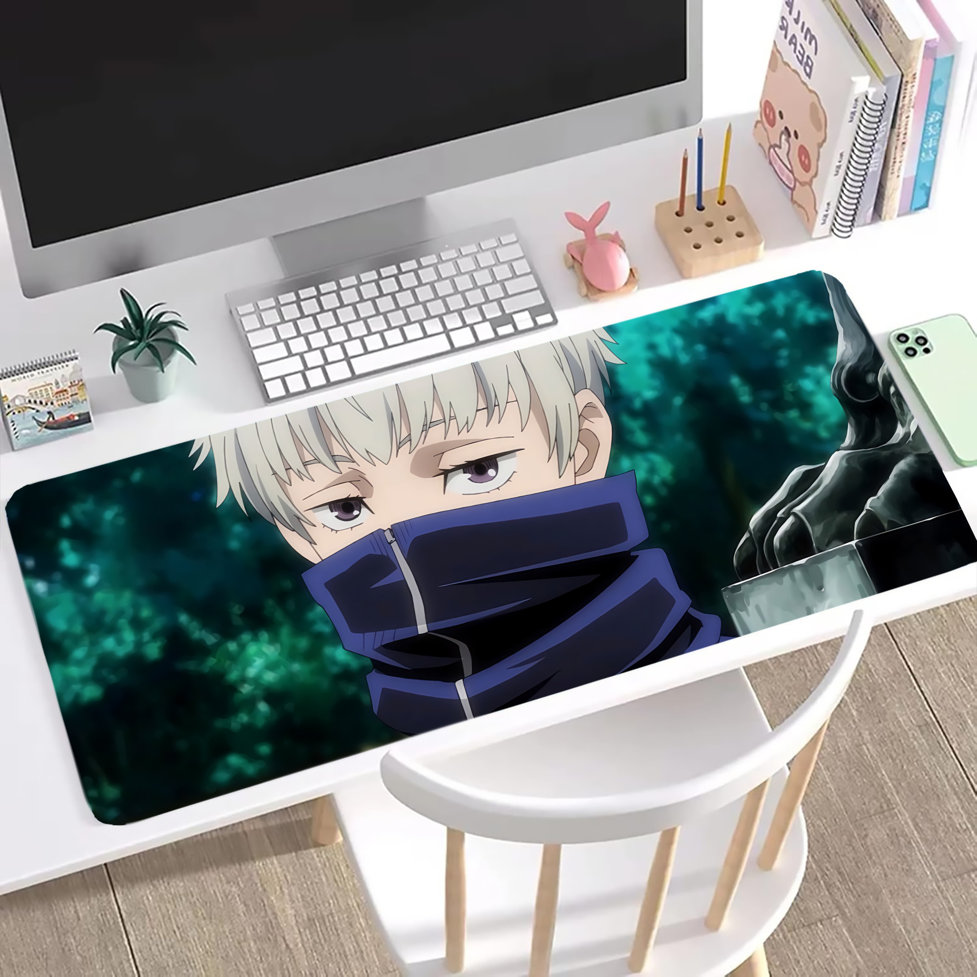 （画像用） 呪術廻戦 Jujutsu Kaisen ステッチ加工 大判デスクマット／滑り止めマウスパッド