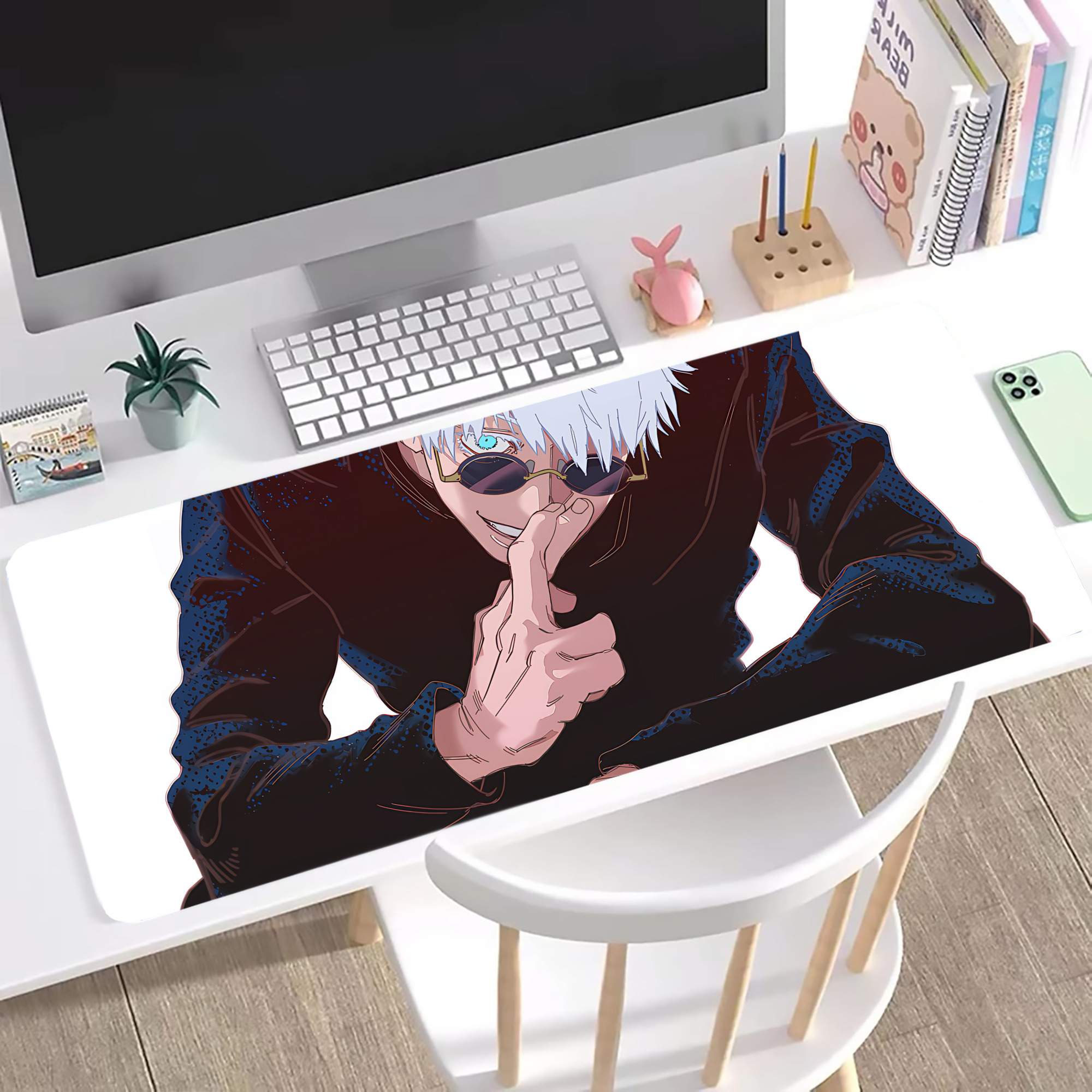 （画像用） 呪術廻戦 Jujutsu Kaisen ステッチ加工 大判デスクマット／滑り止めマウスパッド