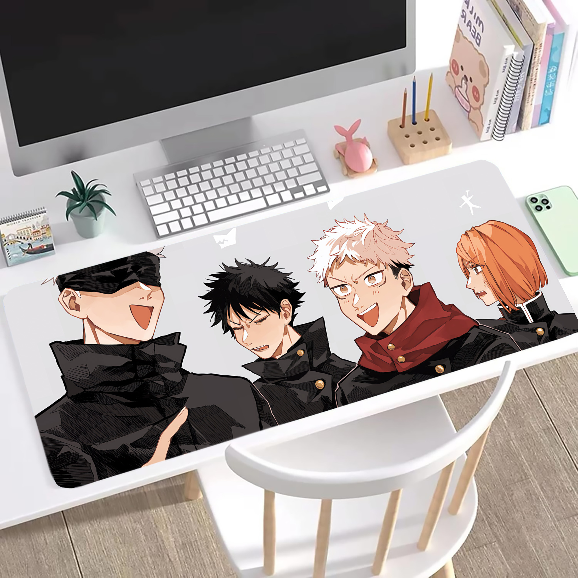 （画像用） 呪術廻戦 Jujutsu Kaisen ステッチ加工 大判デスクマット／滑り止めマウスパッド