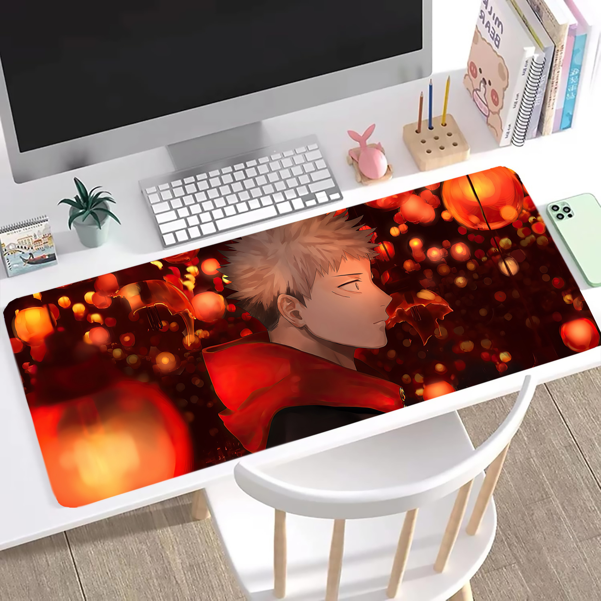 （画像用） 呪術廻戦 Jujutsu Kaisen ステッチ加工 大判デスクマット／滑り止めマウスパッド