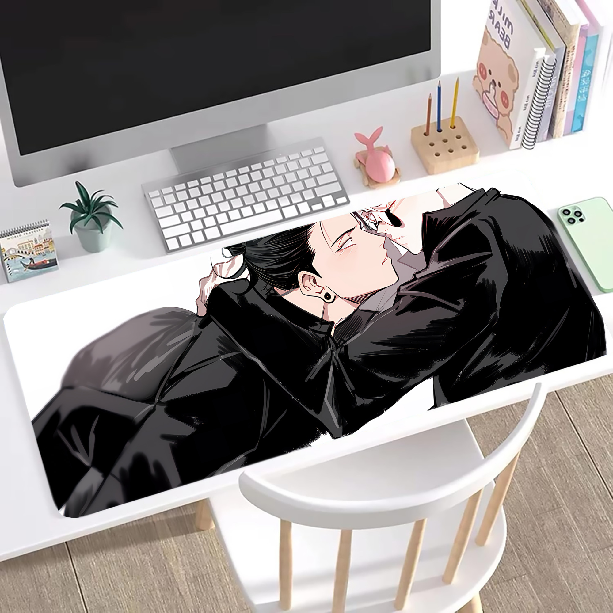 （画像用） 呪術廻戦 Jujutsu Kaisen ステッチ加工 大判デスクマット／滑り止めマウスパッド