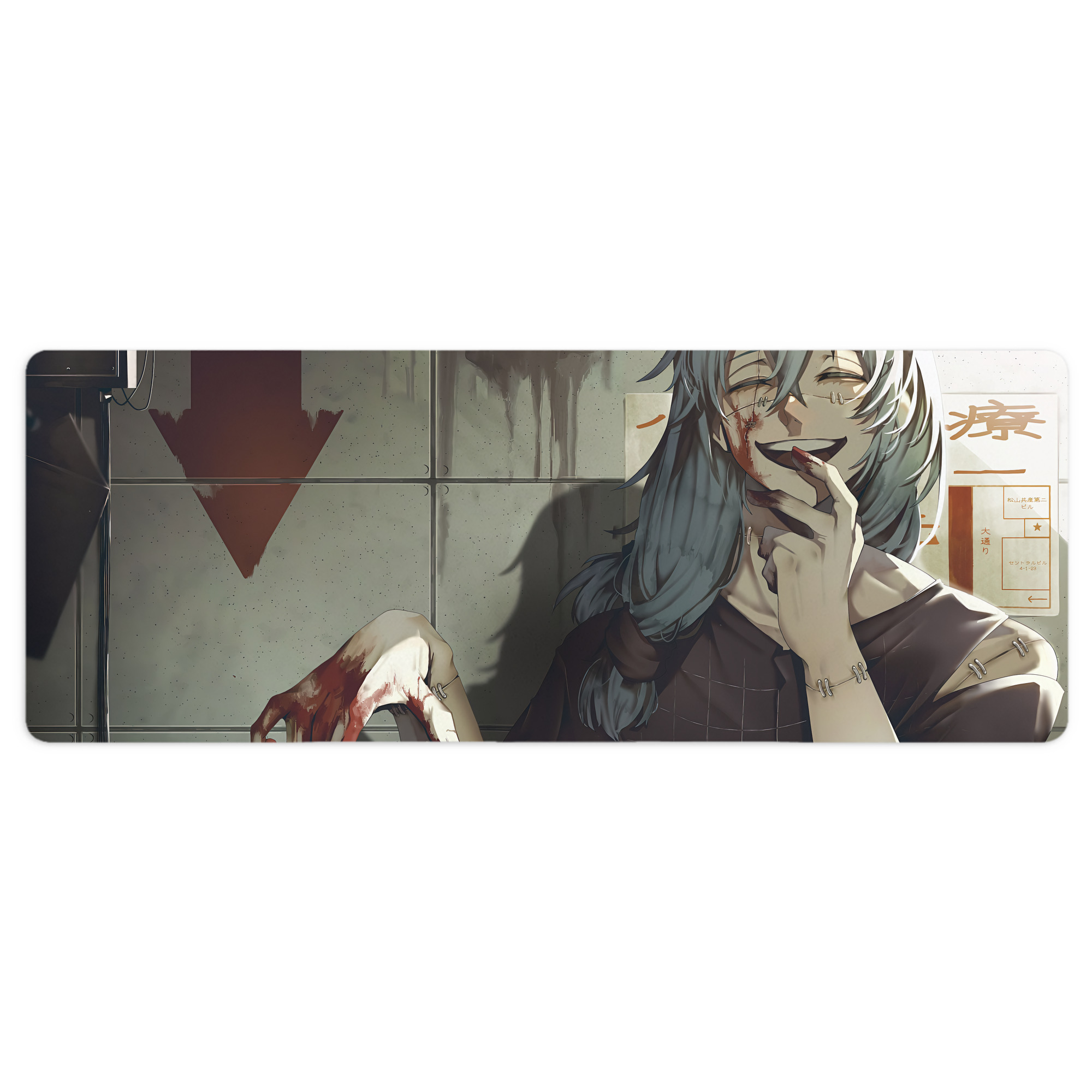 （画像用） 呪術廻戦 Jujutsu Kaisen ステッチ加工 大判デスクマット／滑り止めマウスパッド