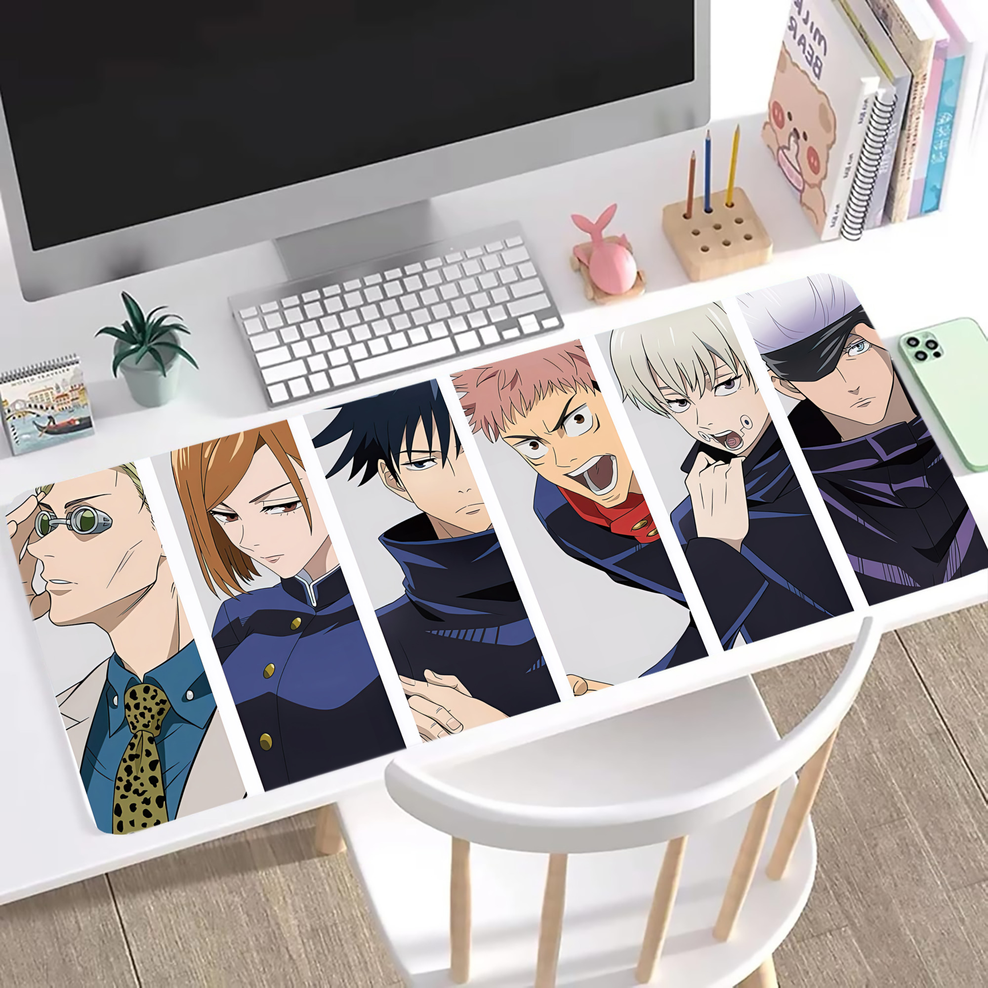 （画像用） 呪術廻戦 Jujutsu Kaisen ステッチ加工 大判デスクマット／滑り止めマウスパッド