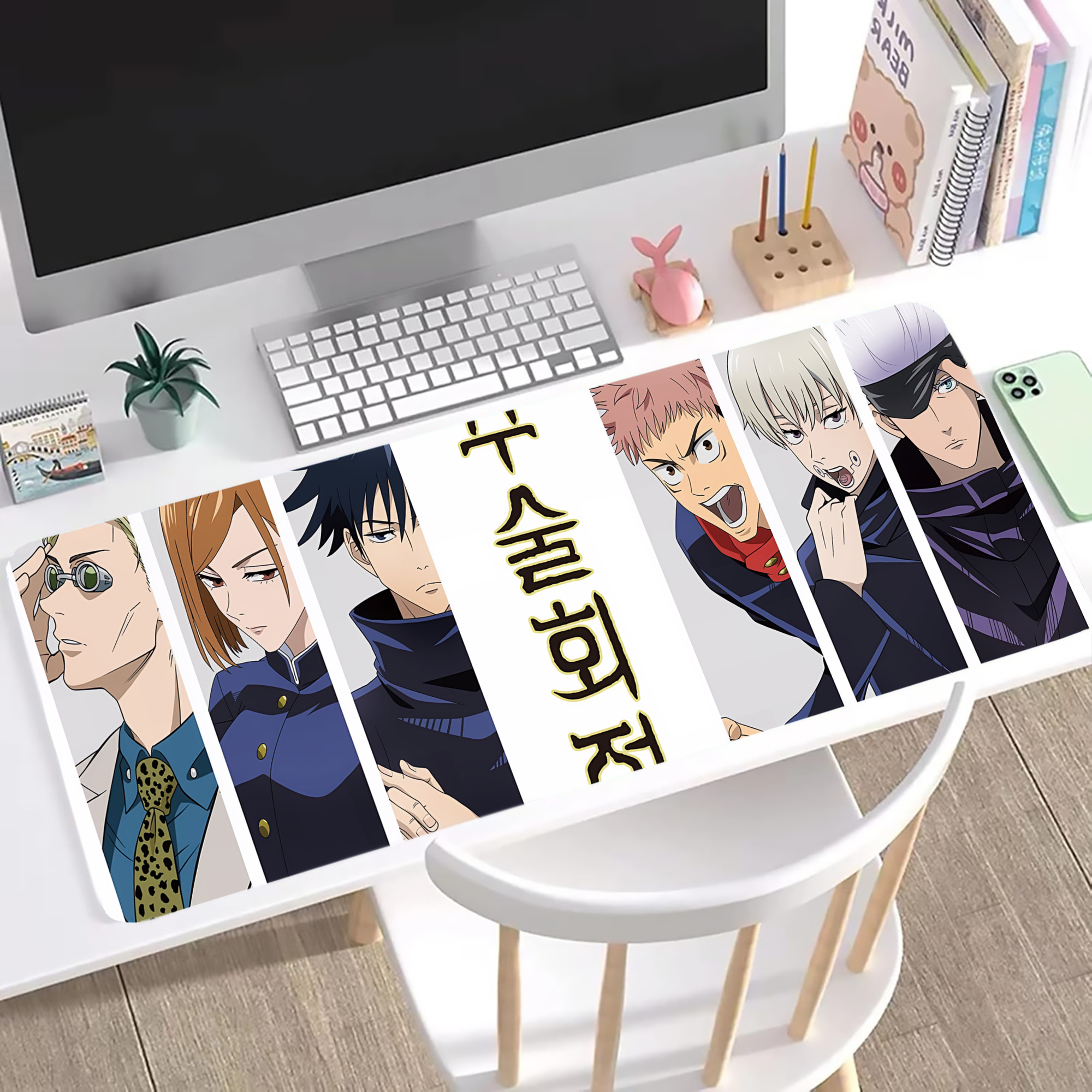 （画像用） 呪術廻戦 Jujutsu Kaisen ステッチ加工 大判デスクマット／滑り止めマウスパッド