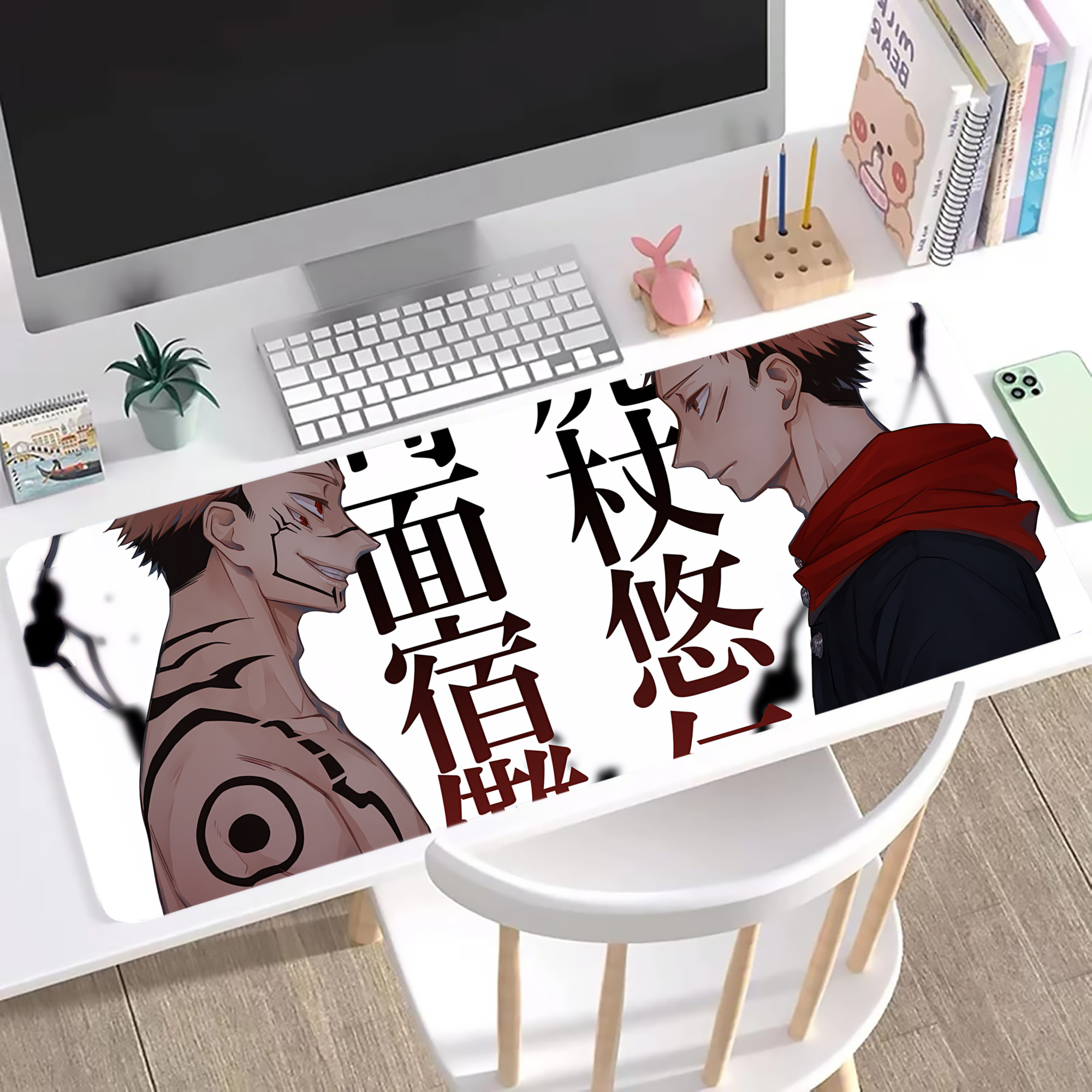 （画像用） 呪術廻戦 Jujutsu Kaisen ステッチ加工 大判デスクマット／滑り止めマウスパッド