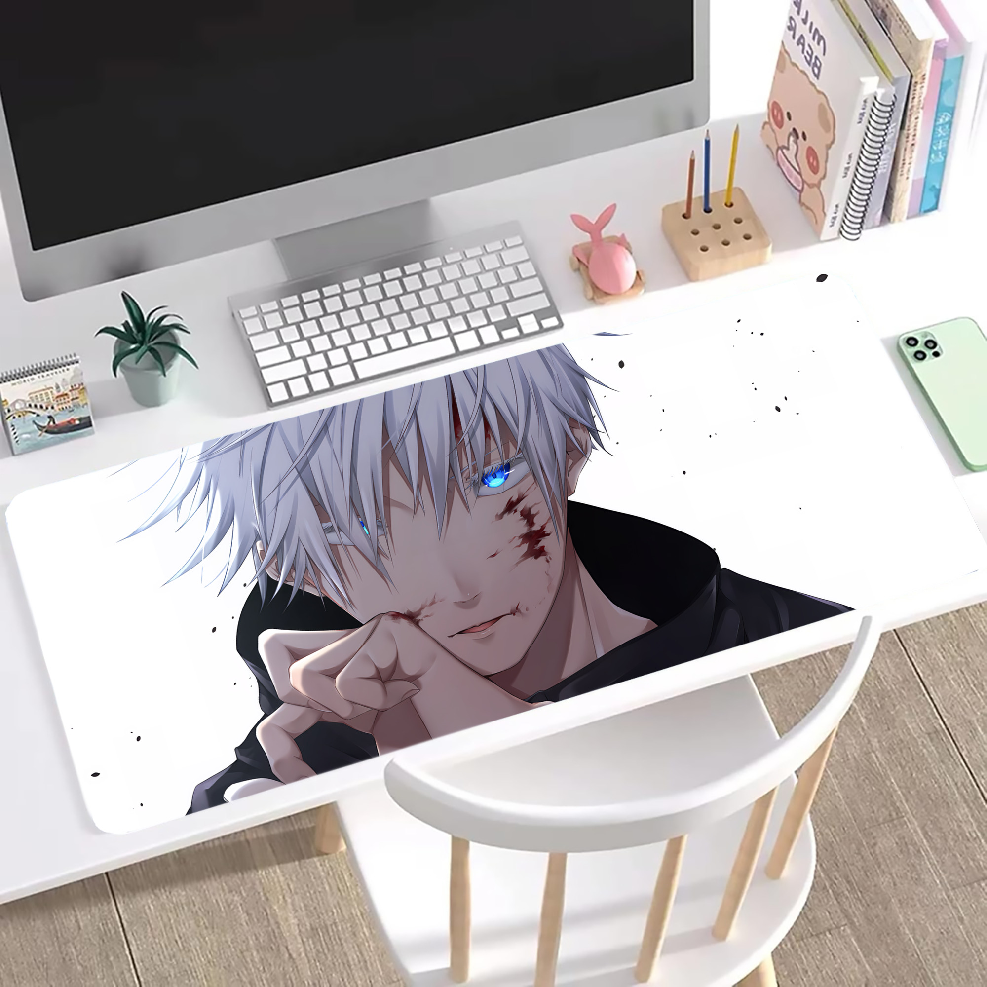 （画像用） 呪術廻戦 Jujutsu Kaisen ステッチ加工 大判デスクマット／滑り止めマウスパッド