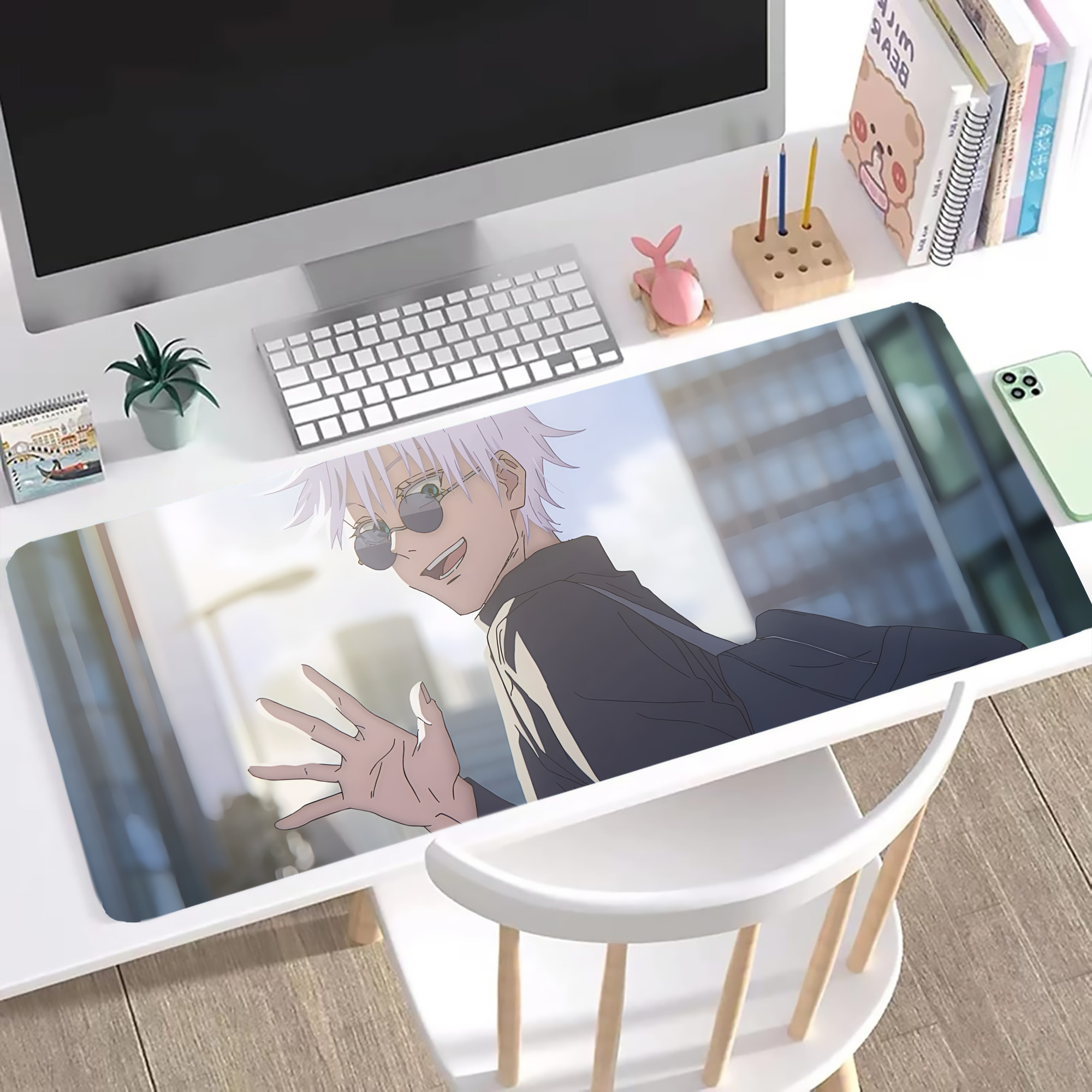 （画像用） 呪術廻戦 Jujutsu Kaisen ステッチ加工 大判デスクマット／滑り止めマウスパッド