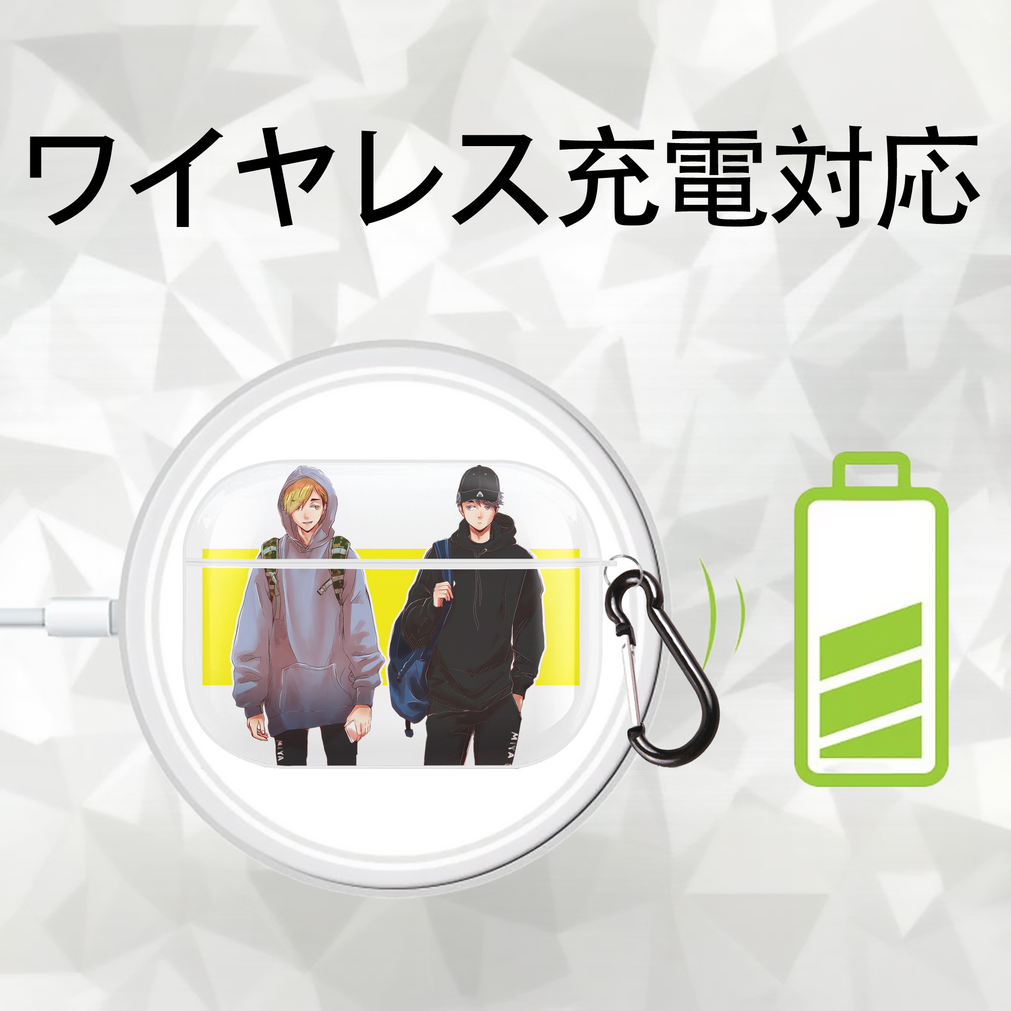 呪術廻戦 Jujutsu Kaisen 【AirPods Pro用】ハードシェル保護ケース 耐衝撃・防指紋・カラビナ付き商品仕様