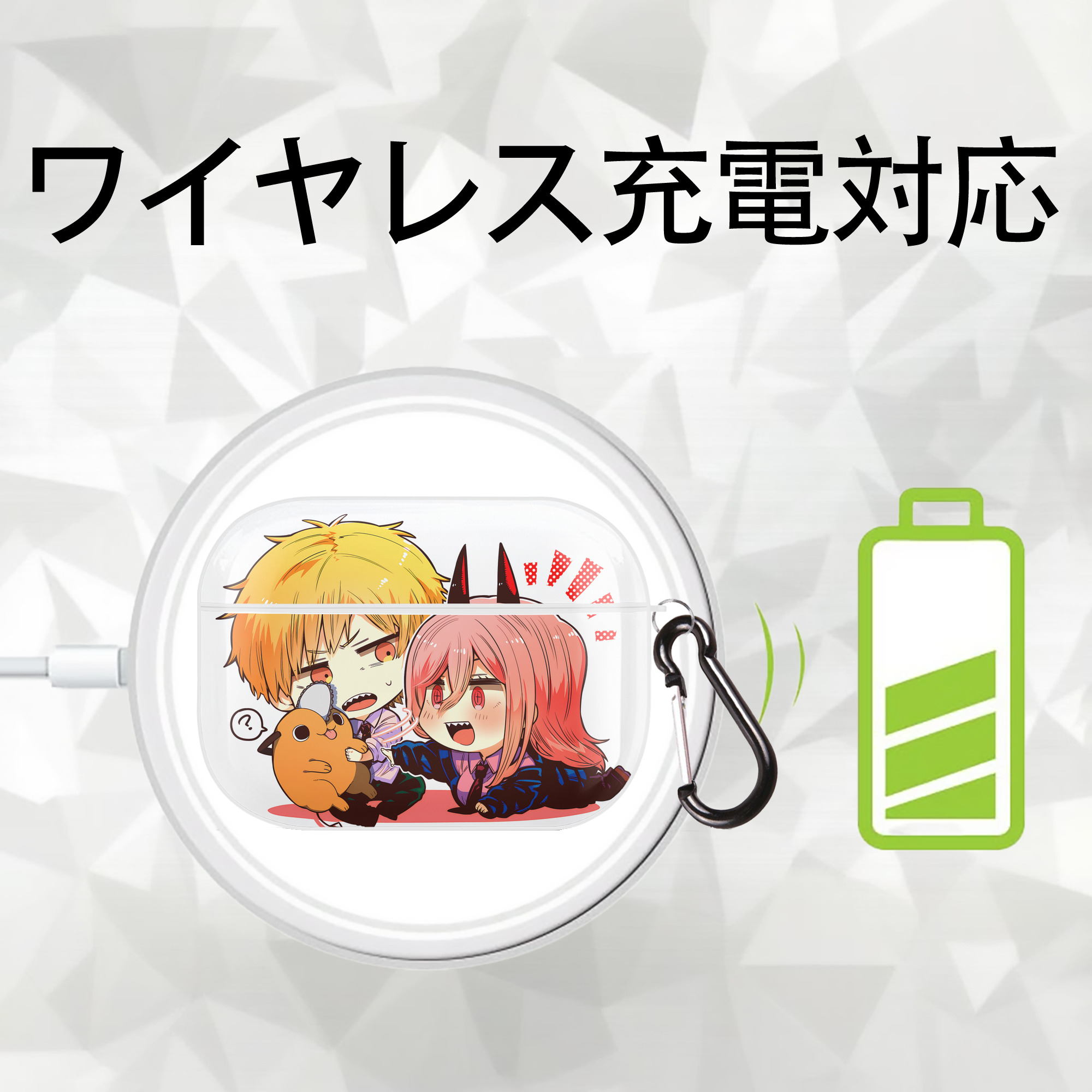 呪術廻戦 Jujutsu Kaisen 【AirPods Pro用】ハードシェル保護ケース 耐衝撃・防指紋・カラビナ付き商品仕様