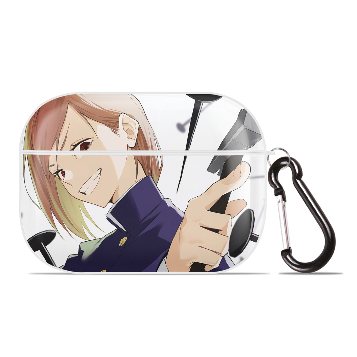 （画像用） 呪術廻戦 Jujutsu Kaisen 【AirPods Pro用】ハードシェル保護ケース 耐衝撃・防指紋・カラビナ付き商品仕様