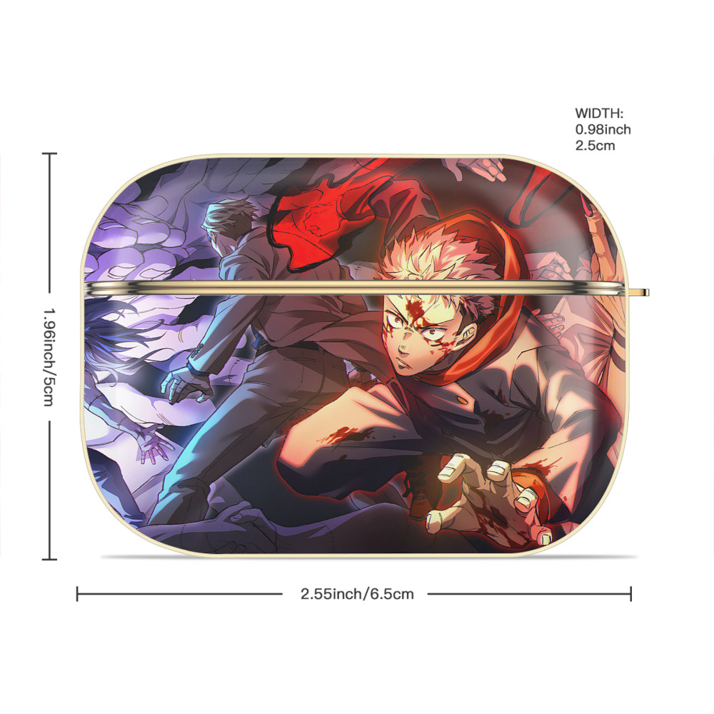 呪術廻戦 Jujutsu Kaisen 【AirPods Pro用】ハードシェル保護ケース｜耐衝撃・防指紋・カラビナ付き商品仕様