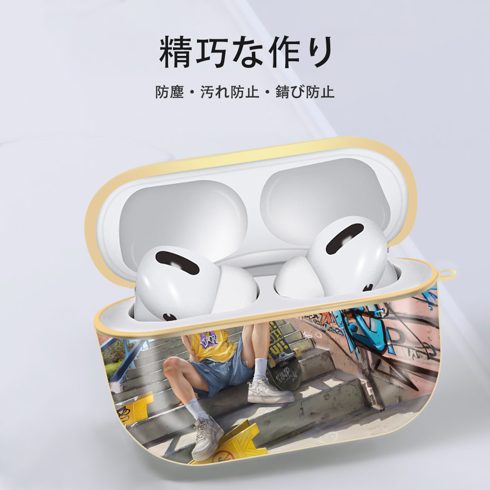 呪術廻戦 Jujutsu Kaisen 【AirPods Pro用】ハードシェル保護ケース｜耐衝撃・防指紋・カラビナ付き商品仕様