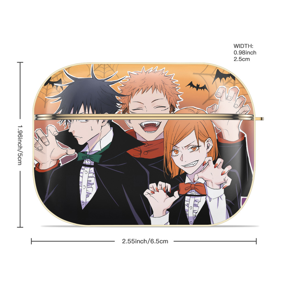 呪術廻戦 Jujutsu Kaisen 【AirPods Pro用】ハードシェル保護ケース｜耐衝撃・防指紋・カラビナ付き商品仕様