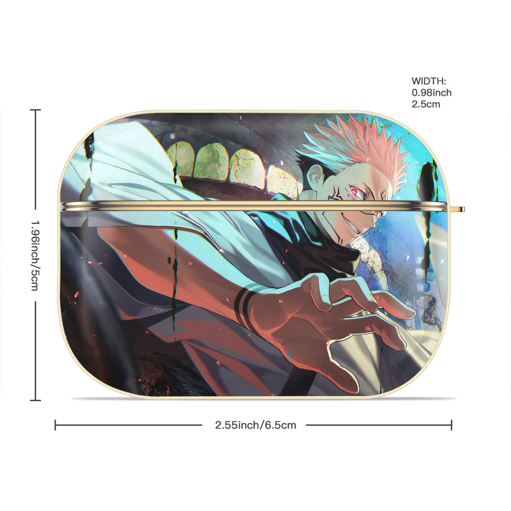 呪術廻戦 Jujutsu Kaisen 【AirPods Pro用】ハードシェル保護ケース｜耐衝撃・防指紋・カラビナ付き商品仕様
