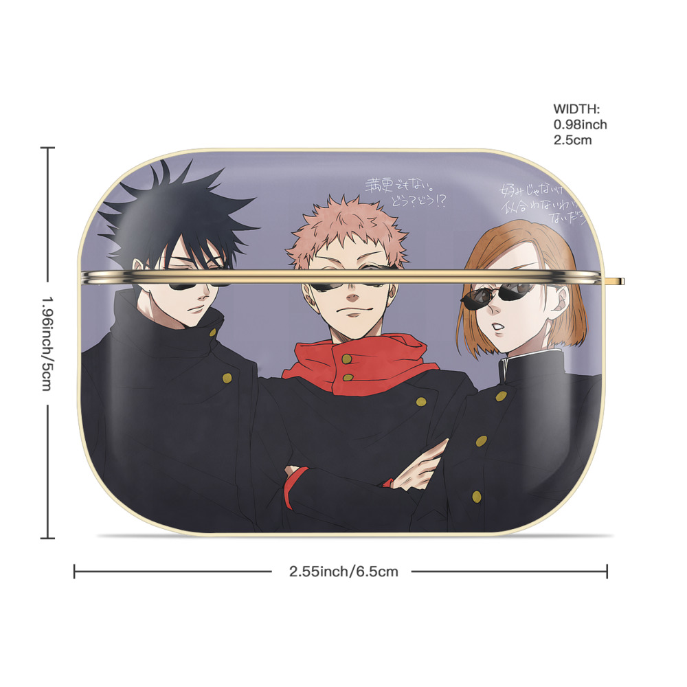 呪術廻戦 Jujutsu Kaisen 【AirPods Pro用】ハードシェル保護ケース｜耐衝撃・防指紋・カラビナ付き商品仕様